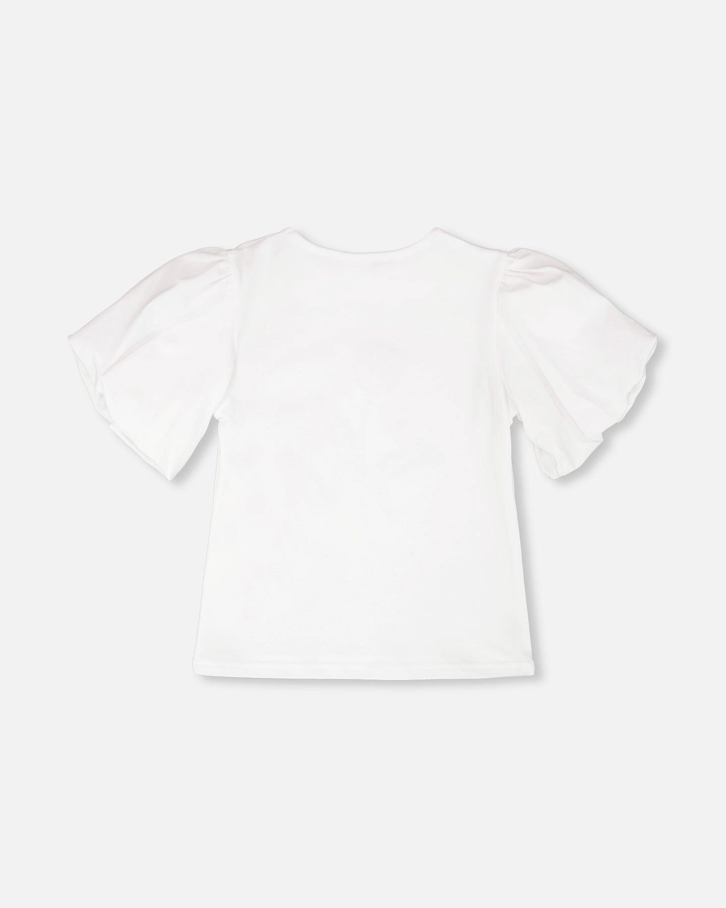 Deux par Deux Girls Organic Cotton Jersey Top with Embroidery