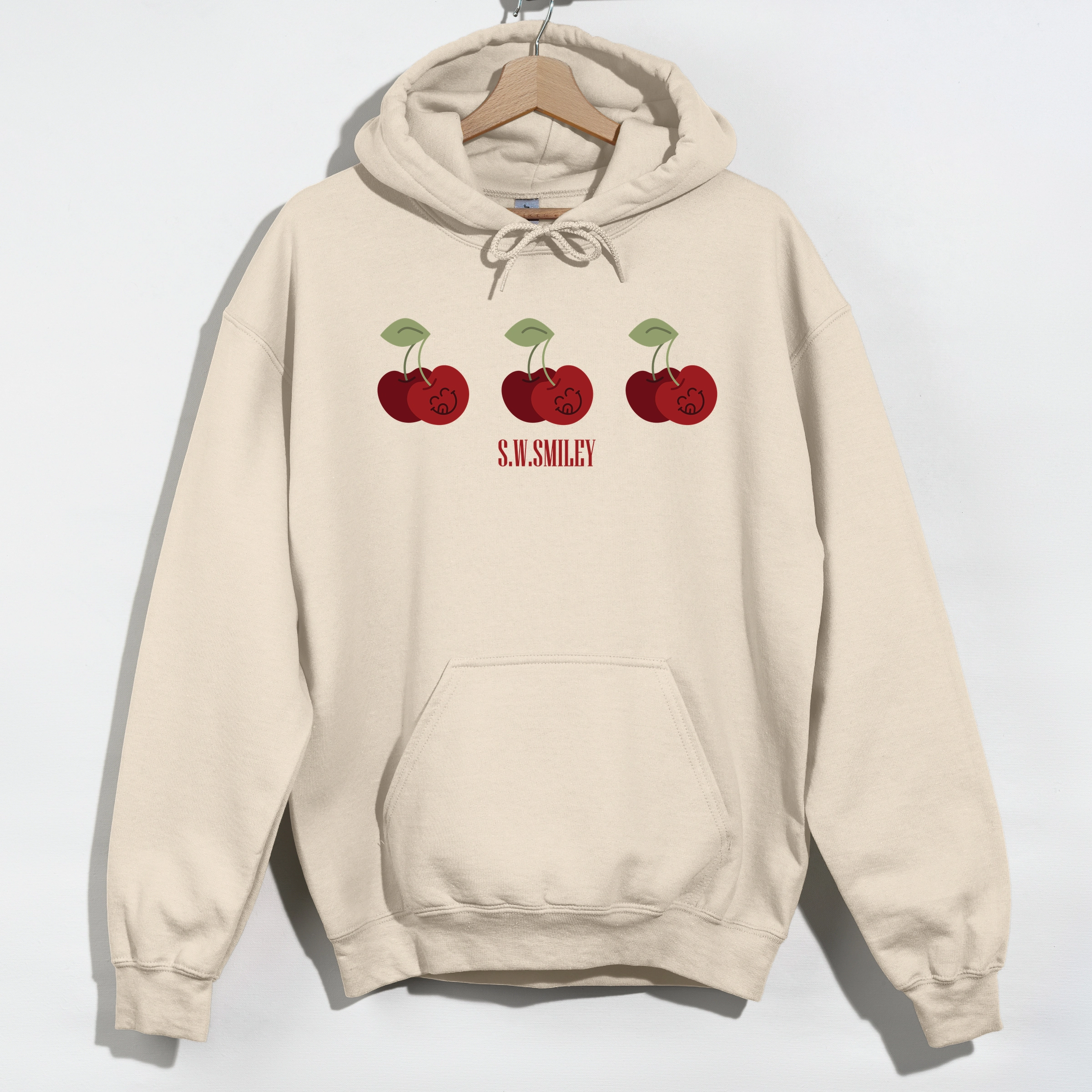 Simply Sage Market - Women's Graphic Hoodie S.W.Smiley Cherry Face Row
