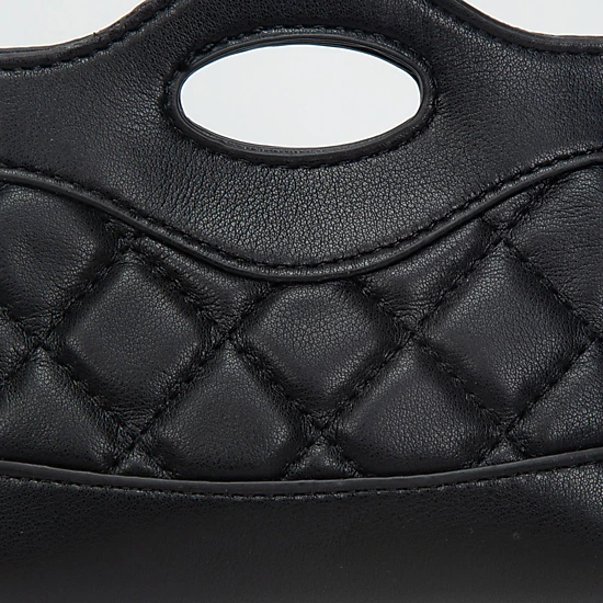 Fashnzfab Smooth Faux Leather Mini Quilted Handbag Crossbody Bag