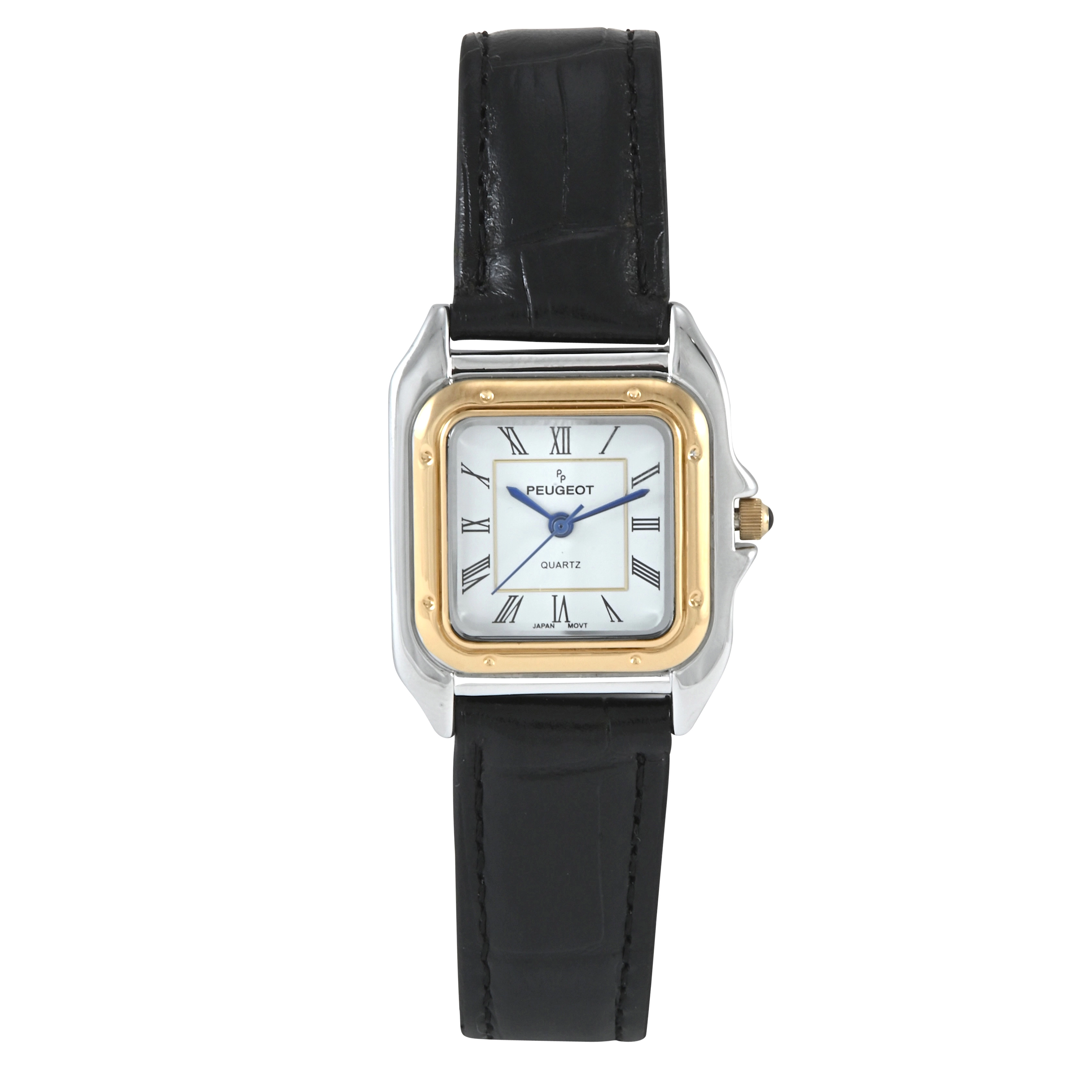 Peugeot Women's Watch 36mm Square Tank Shape Leather Strap Watch