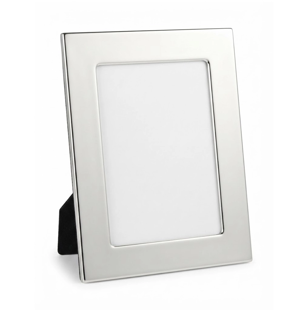 Jiallo Classic Silver-Plated 5x7" Picture Frame (7x9" Overall)