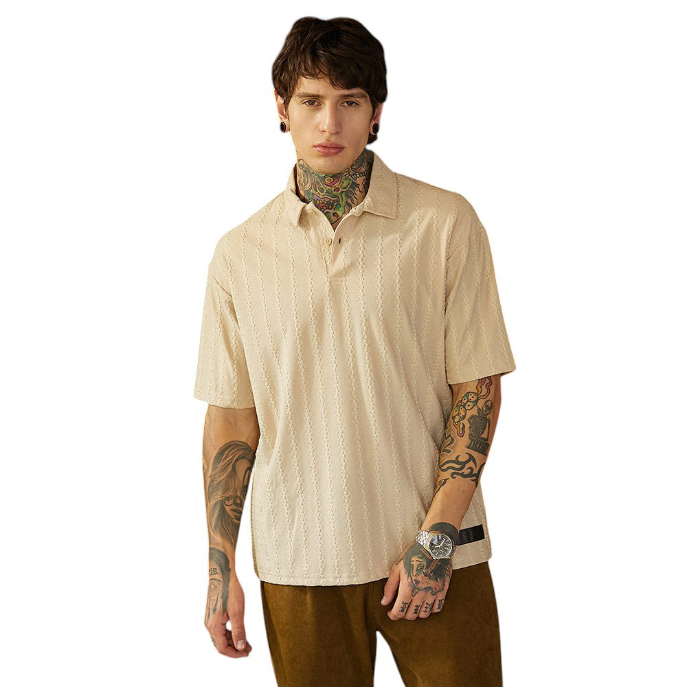 Spiralknot-Tactile Oversized Polo T-Shirt