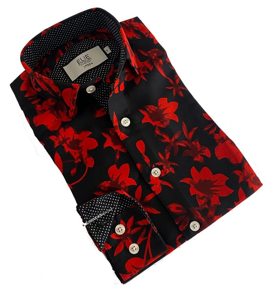 Elie Balleh Boys Slim Fit Floral Shirt