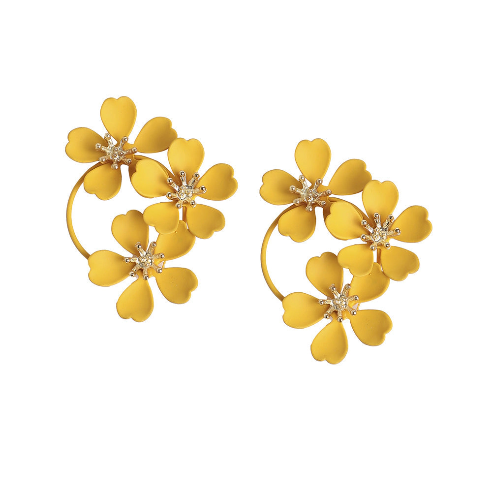 SOHI Women's Floral-Circular Drop Earrings