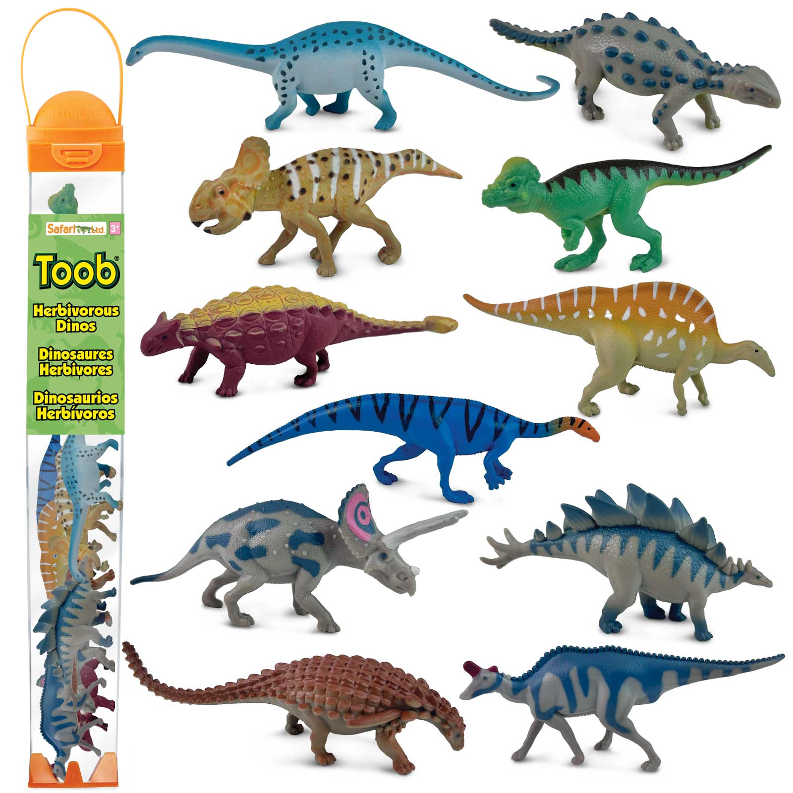 Safari Ltd. - Herbivorous Dinos TOOB - contains 11 Mini Figurines