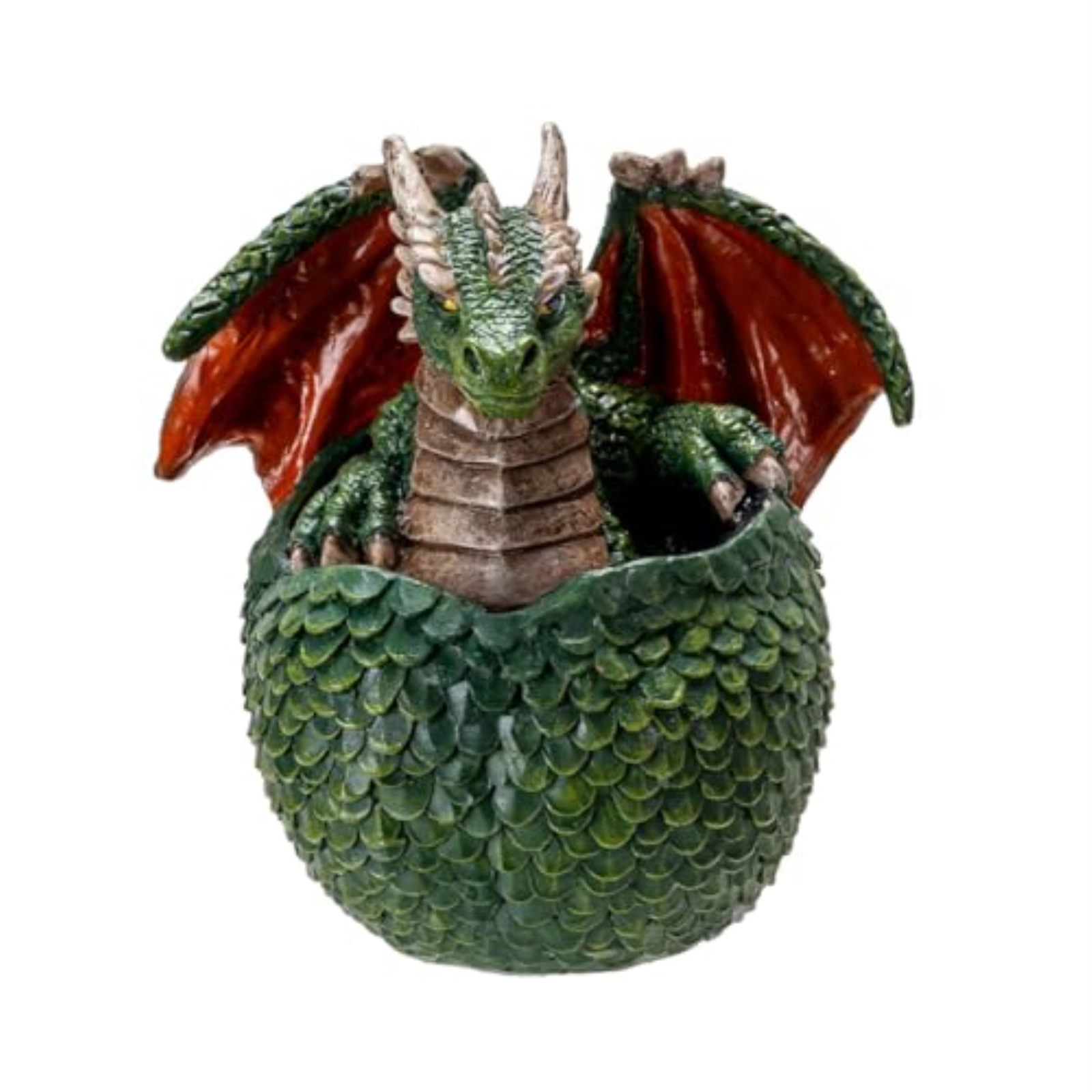Pacific Giftware Green Dragon Hatchling Figurine Adorable Baby Dragon Emerging from Egg Fantasy Resin Sculpture 3.54 inch Tall