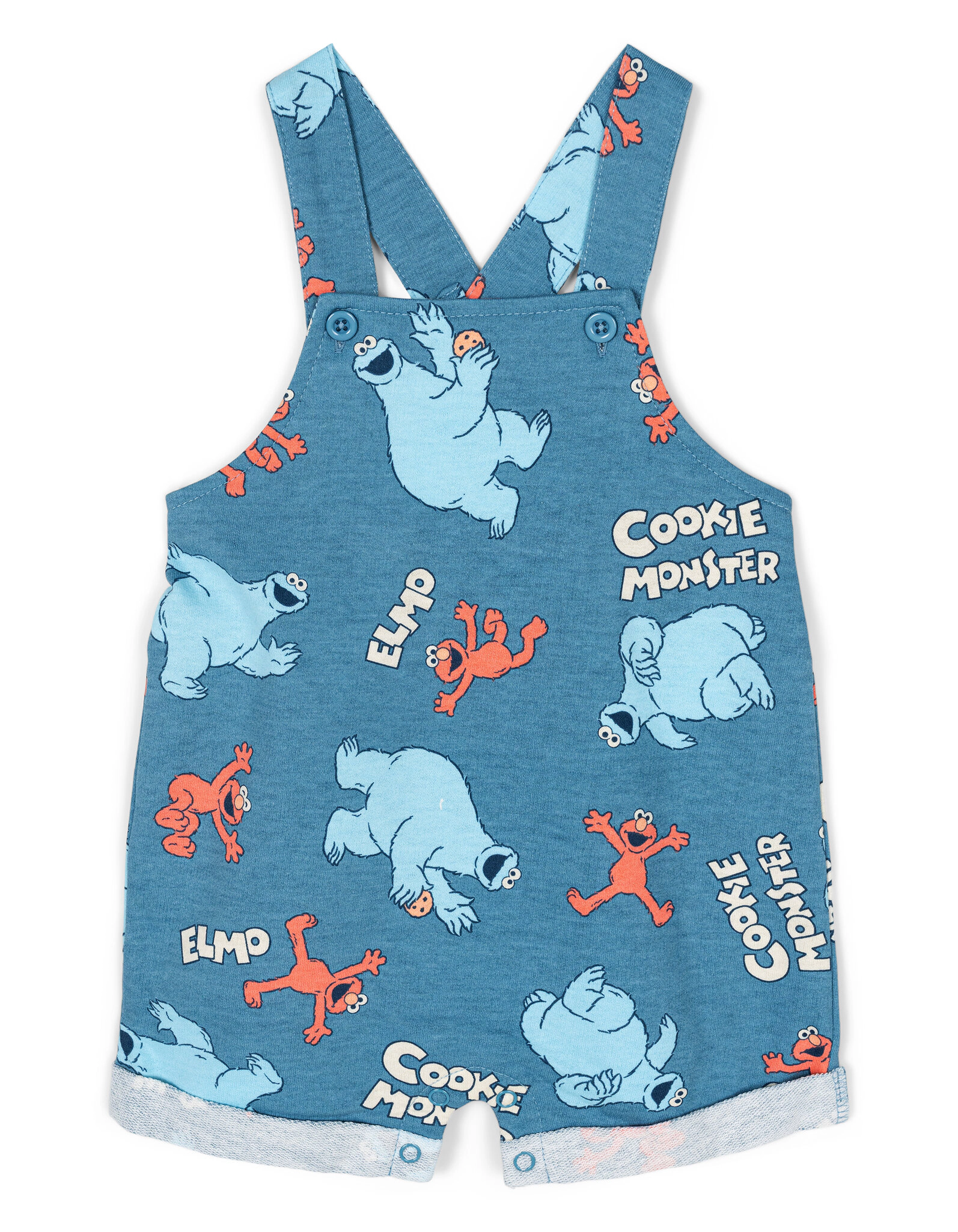 Sesame Street Boys' T-Shirt and Shortalls Set with Bucket Hat