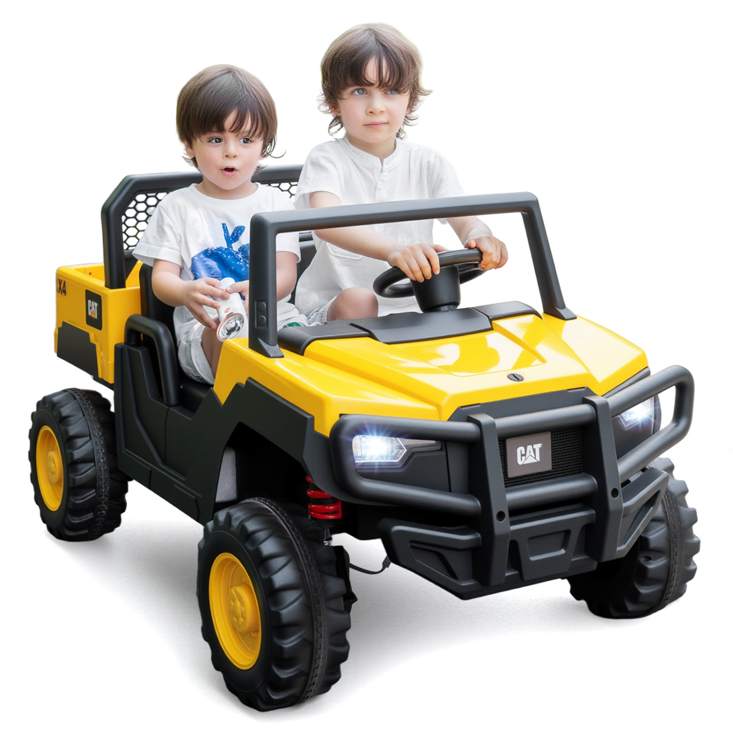 LJG 24V Ride on Dump Truck Licensed Caterpillar 2-Seater for Girls Boys