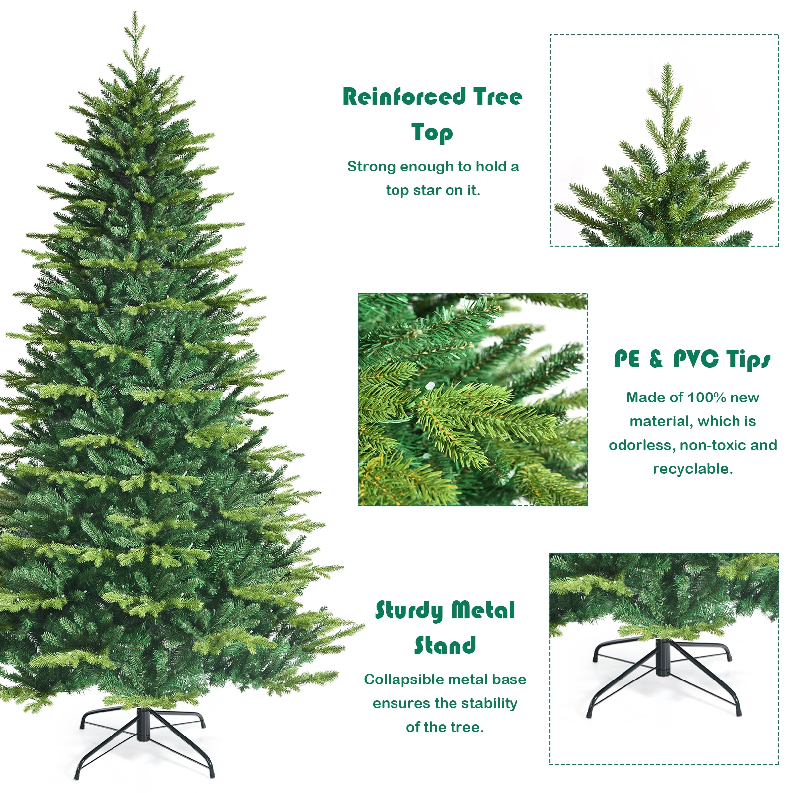SUGIFT 8 ft Pre-Lit Christmas Tree App Controlled with 670 LED Lights and Hinged Branches