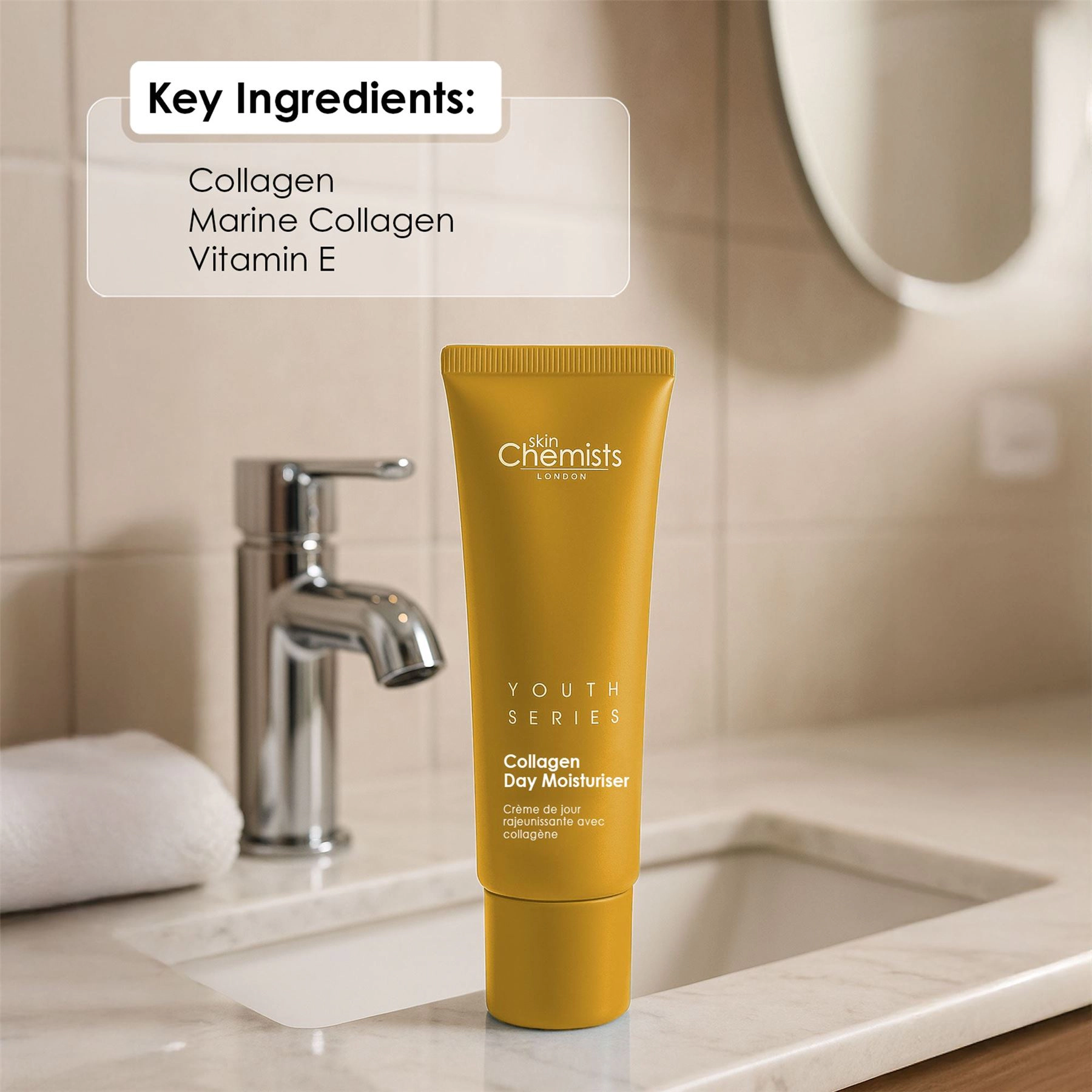 skinChemists Youth Series 1% Collagen Day Moisturiser 50ml - Anti-Aging, Firming & Hydrating