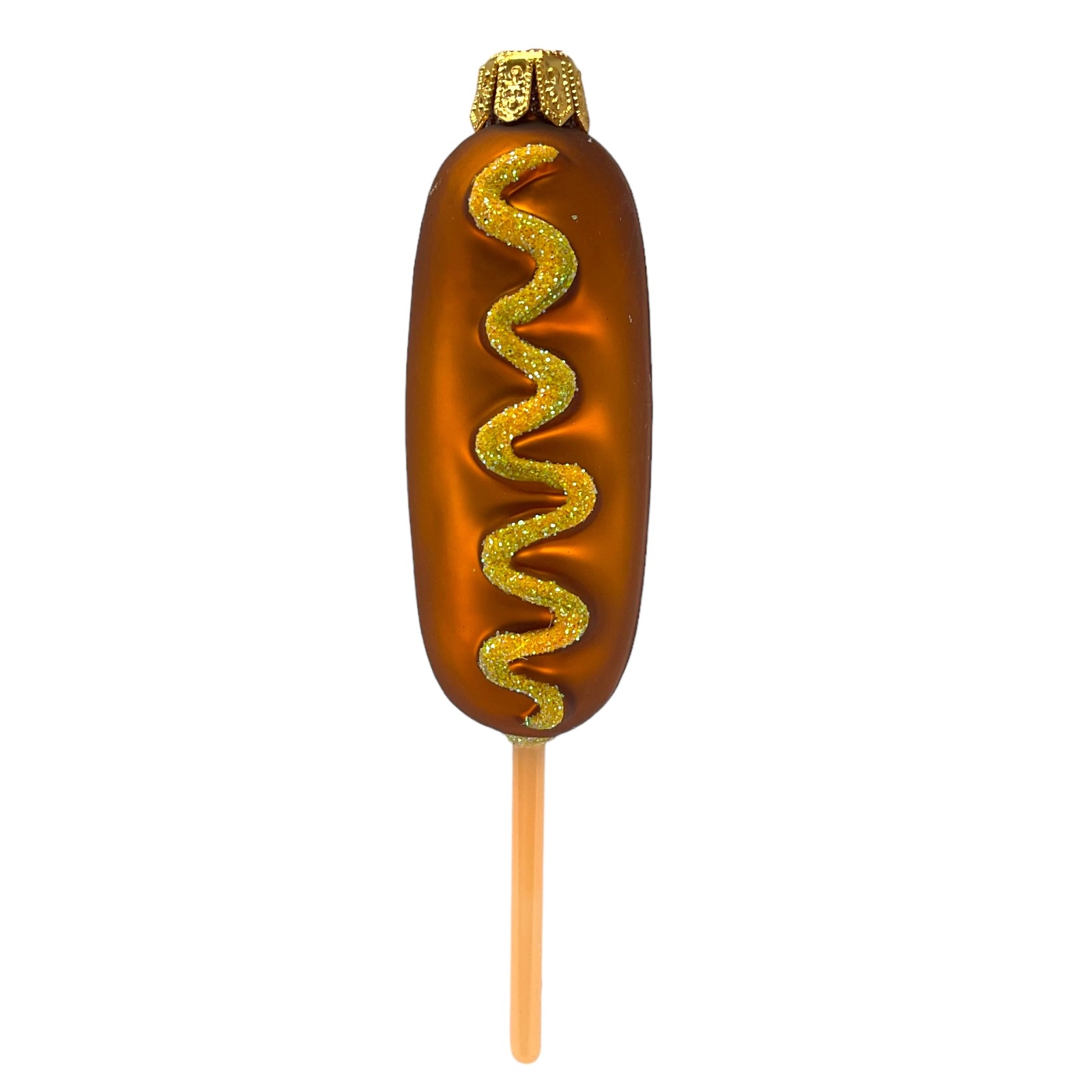 Pinnacle Peak Trading Company Corn Dog Food Polish Mouth Blown Glass Christmas Ornament