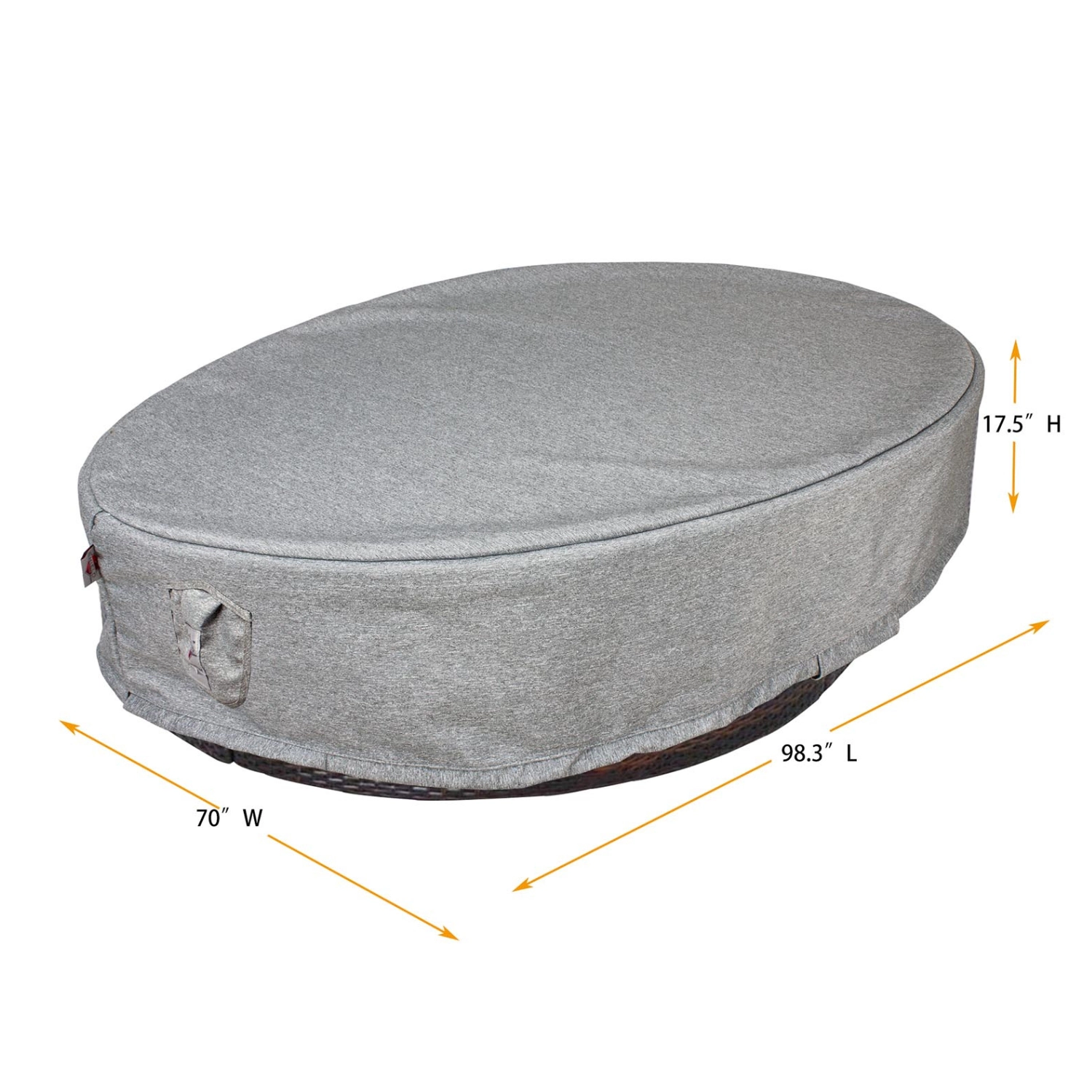 Summerset Shield Platinum 3-Layer Water Resistant Polyester Outdoor Sun Bed Cover - 70x98", Grey Melange