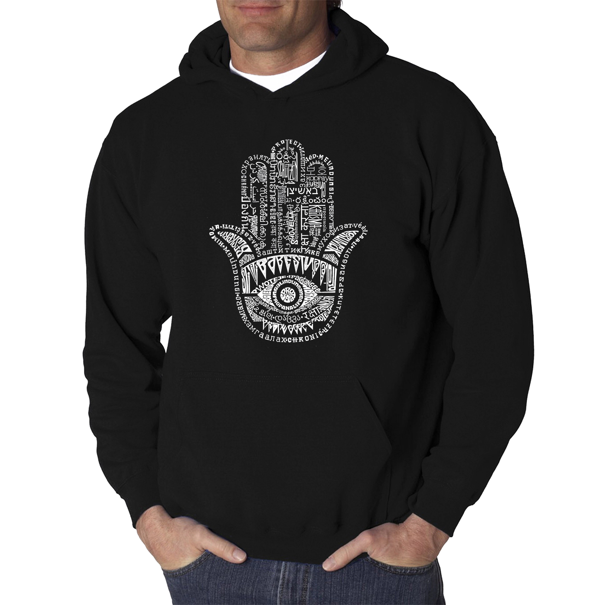 LA Pop Art Hamsa - Men's Word Hooded Sweatshirt