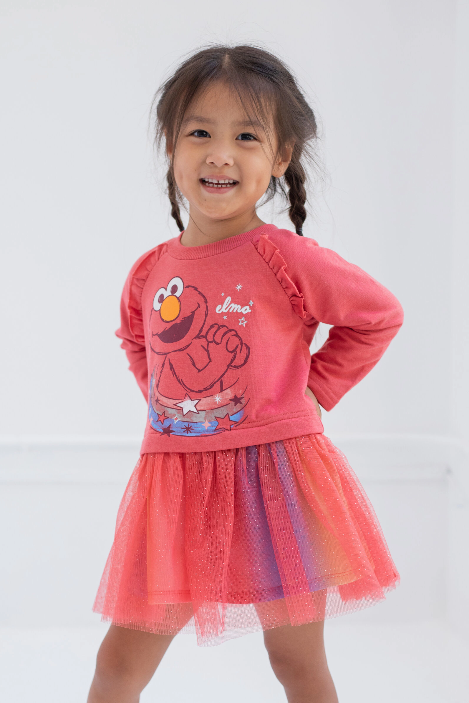 Sesame Street Elmo Girls' Glitter Tutu Dress
