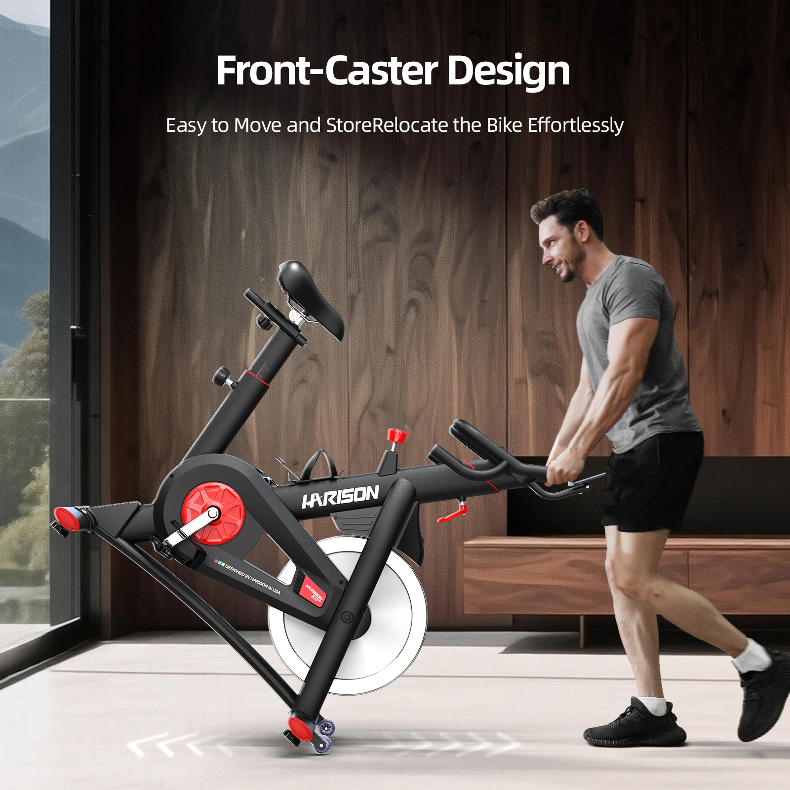 HARISON Magnetic Exercise Bike, 400 LB, Quiet Indoor Cycling Bike with Bluetooth, Adjustable Seat & Tablet Holder