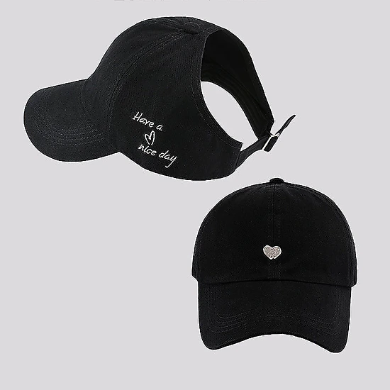 Anna-Kaci Women's Embroidered Baseball Cap Large Bun Half Hollow Top Soft Cotton Trucker Hat