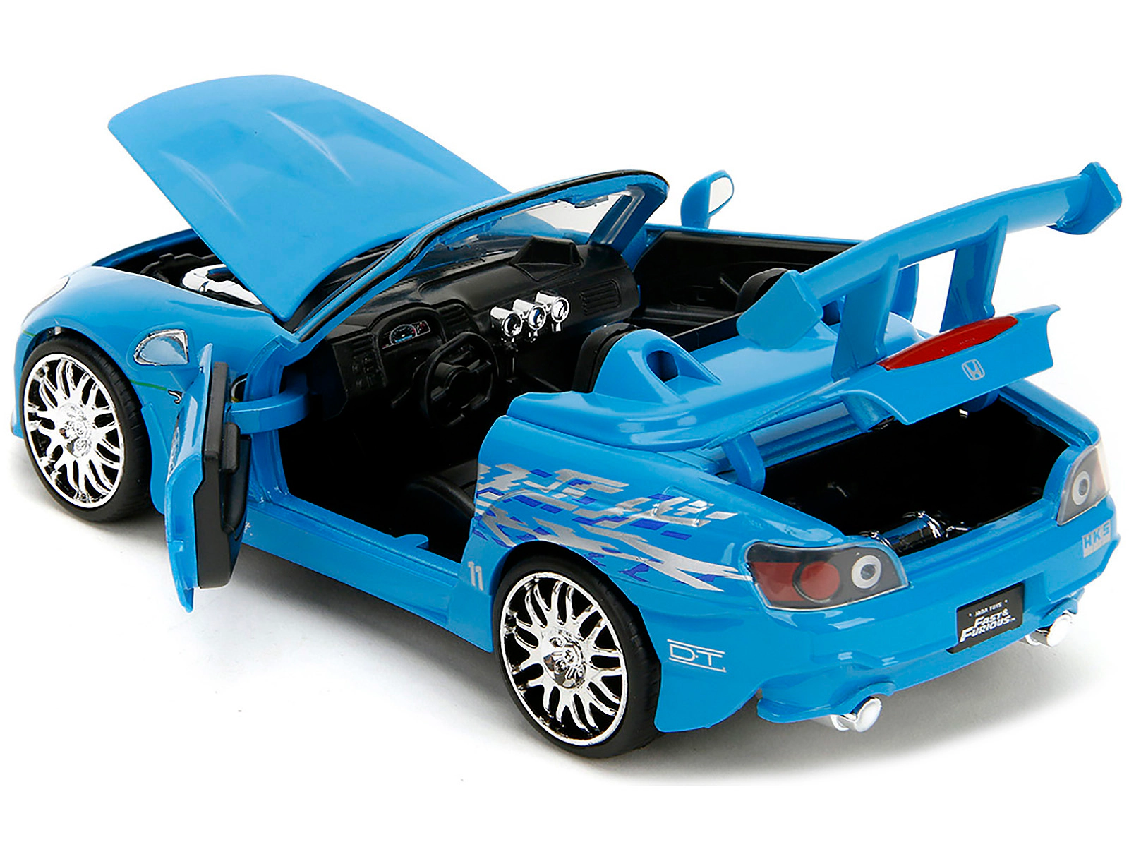 Jada 2001 Honda S2000 Convertible Blue with Graphics "Fast & Furious Remix" Series 1/24 Diecast Model Car by Jada