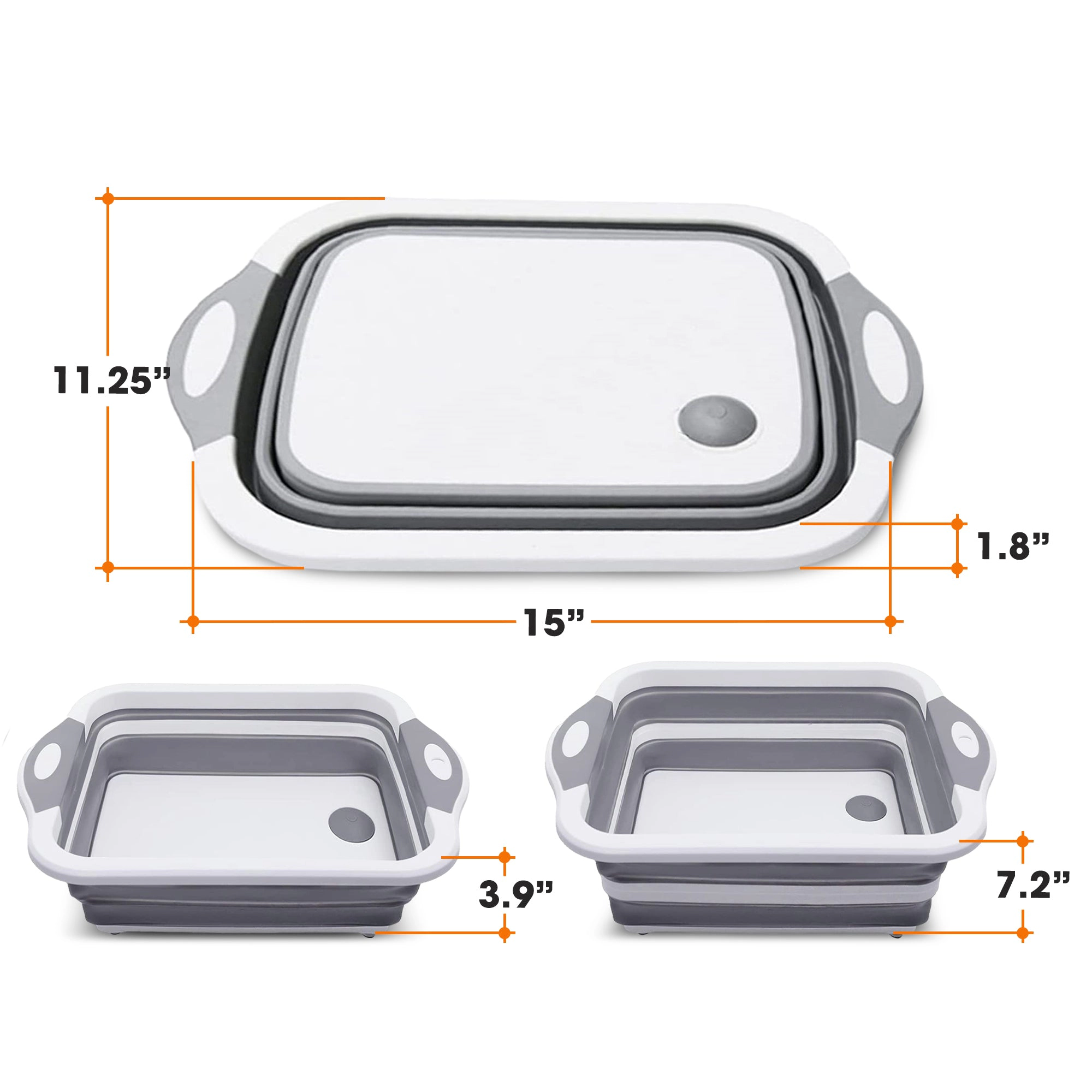 Cheer Collection Collapsible BBQ Prep Tub and Cutting Board 3 in 1 Travel