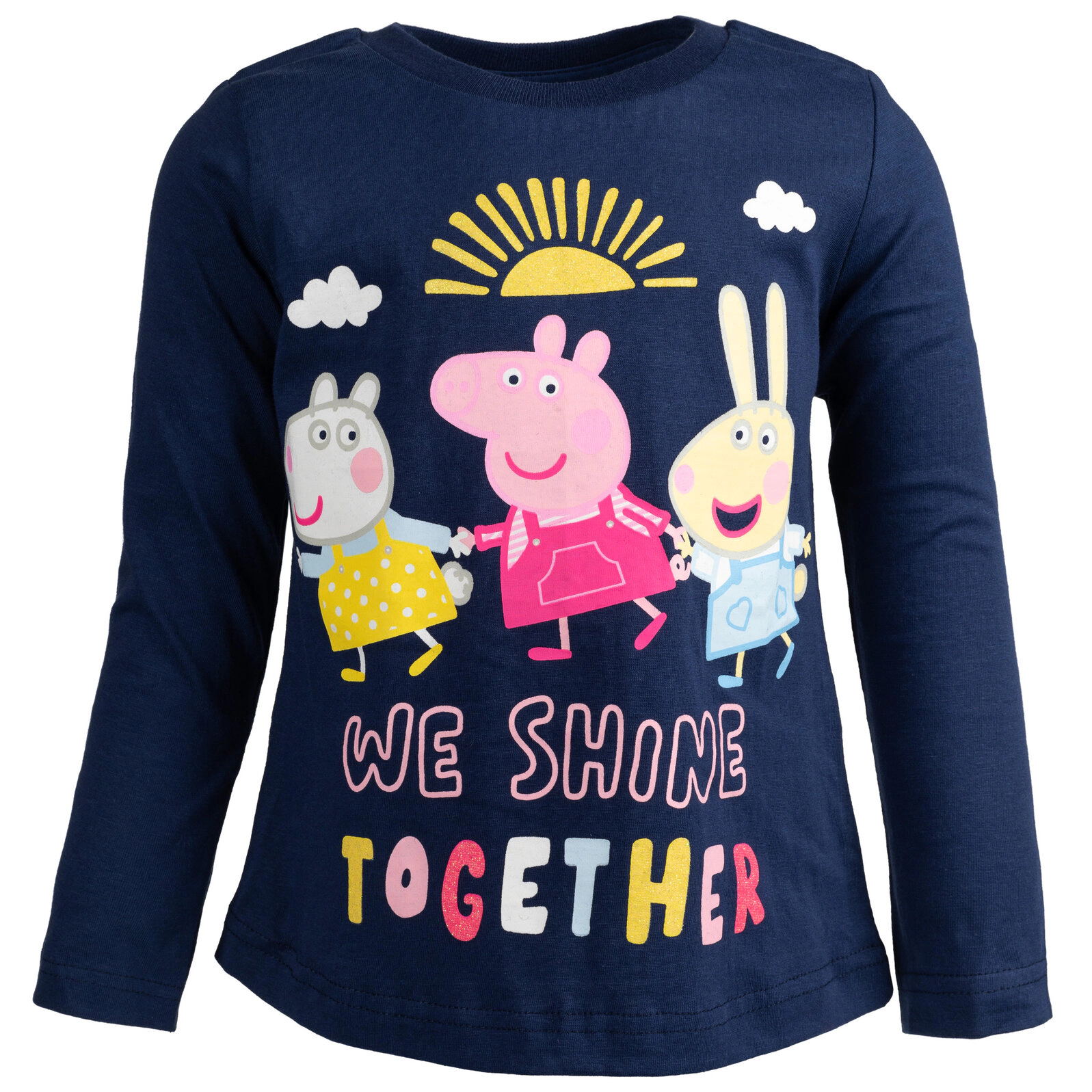 Peppa Pig Girls' 2-Pack Glitter Long Sleeve T-Shirts