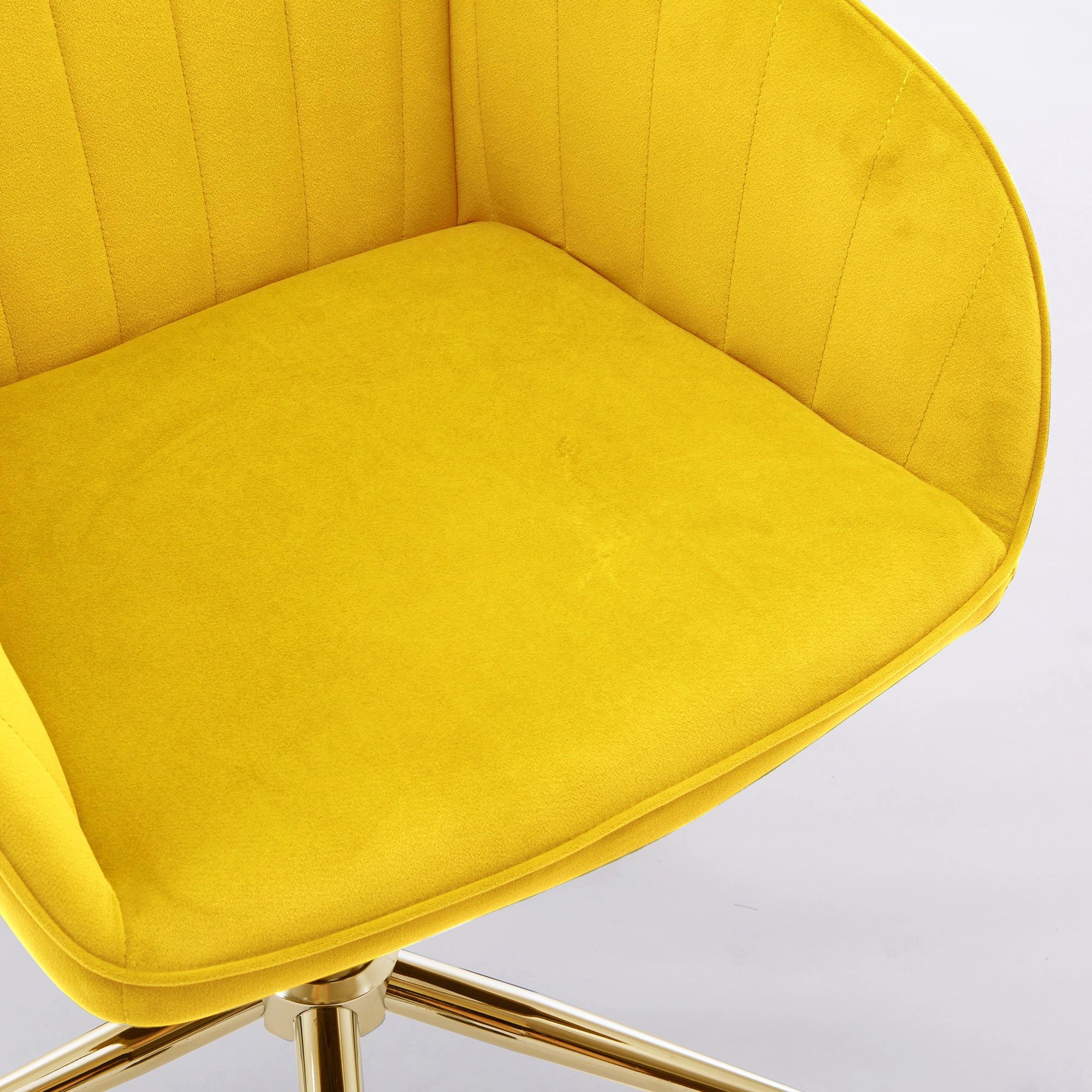 Platinum-Level Office Chairs Bright Yellow Velvet Office Chair Modern Ergonomic Swivel