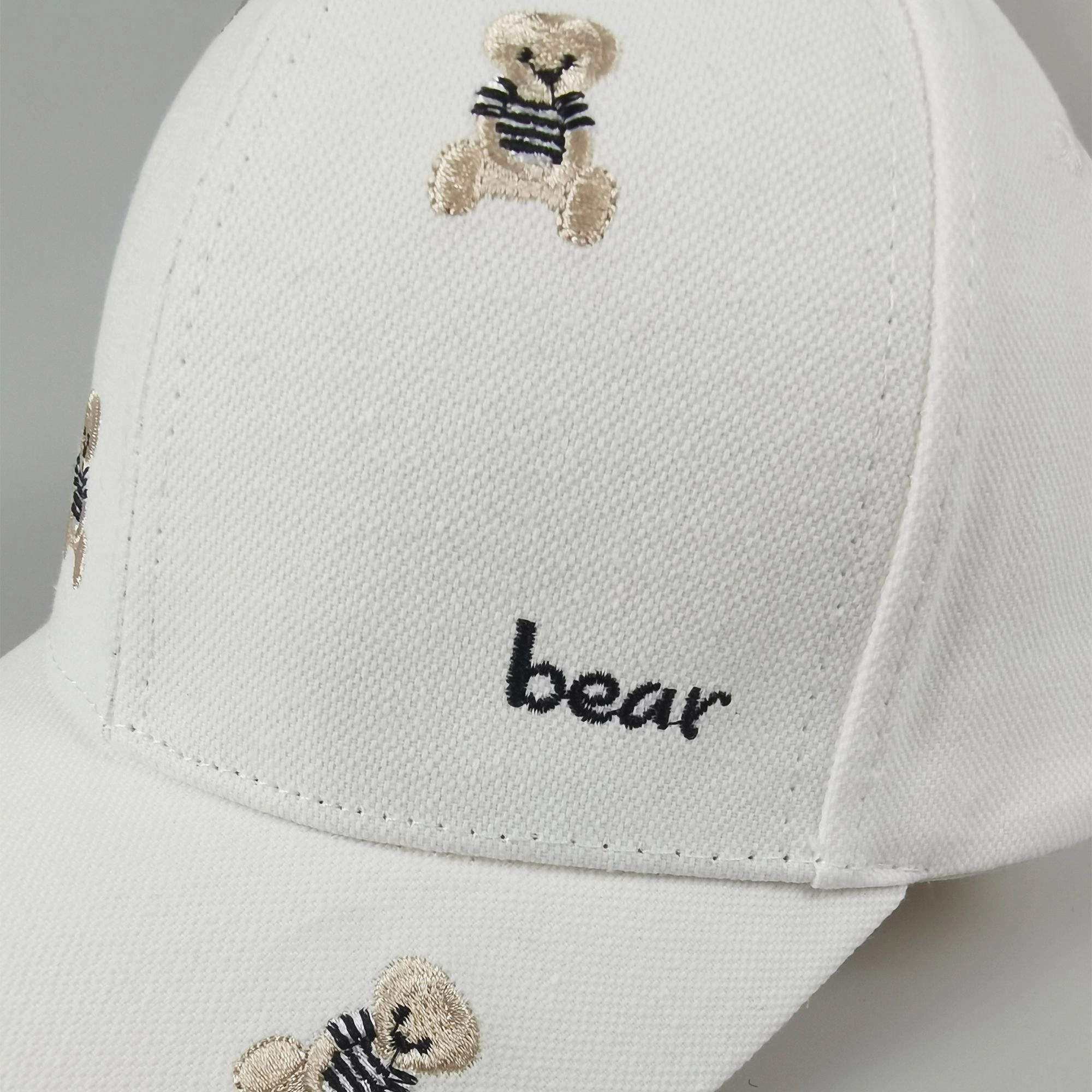 Anna-Kaci Women's Bear Embroidered Baseball Cap Low Bun Large Head Circumference Soft Cotton Trucker Hat