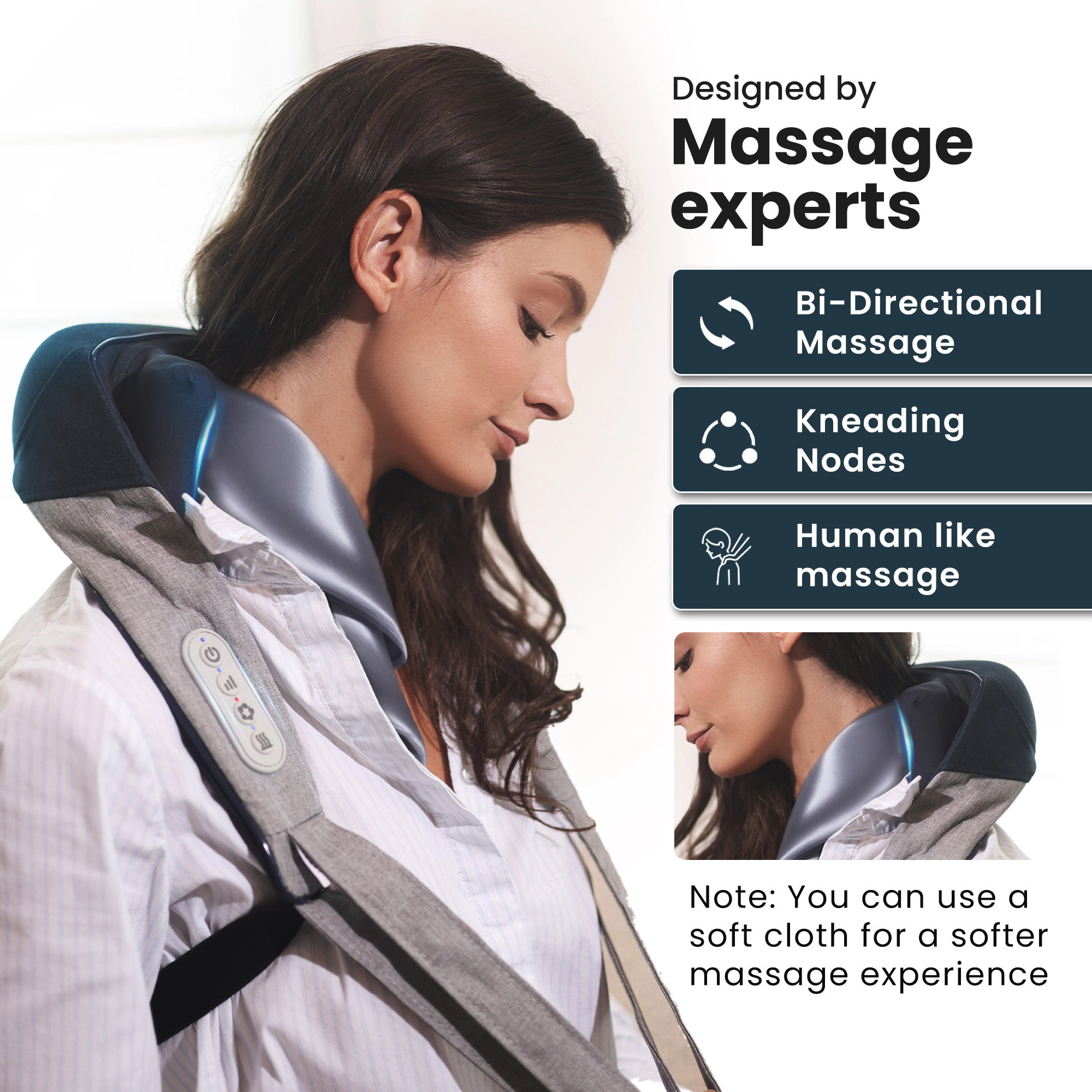 Miko Shiatsu Neck and Back Massager Hands Free & Heat - App Controlled