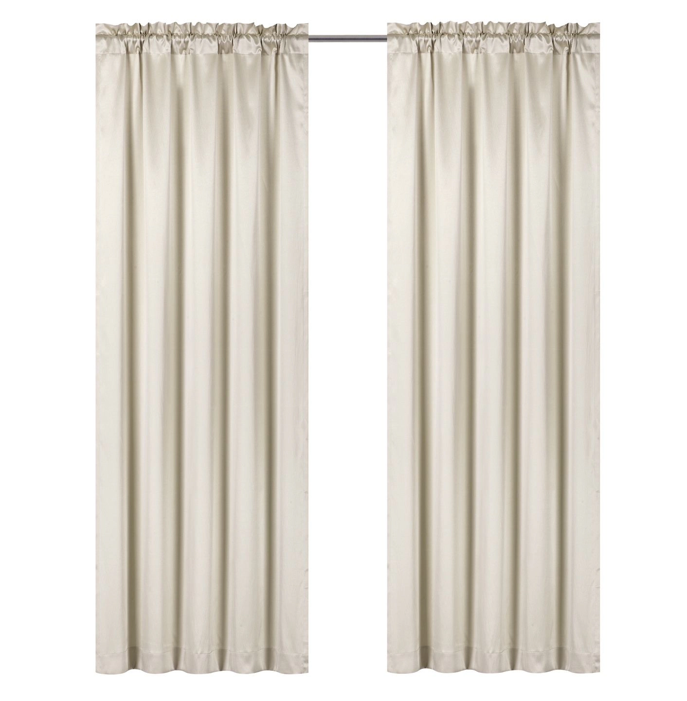 Kate Aurora Basic Faux Silk Rod Pocket Shimmery Sheer Single Window Curtain Panel
