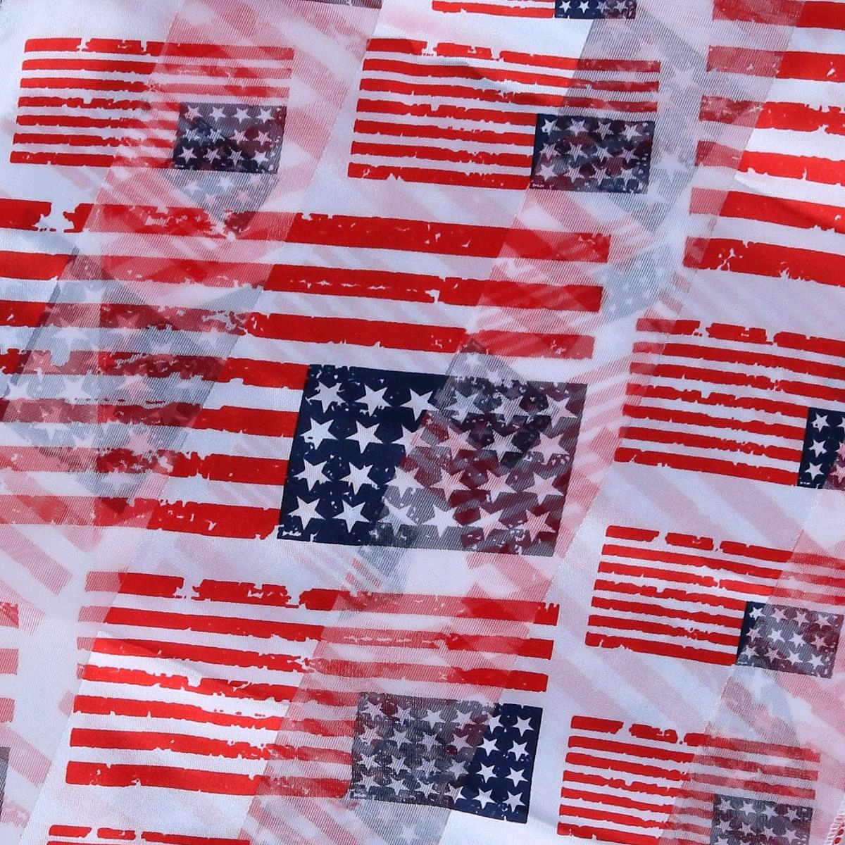CTM Women's Lightweight Satin American Flag Print Scarf