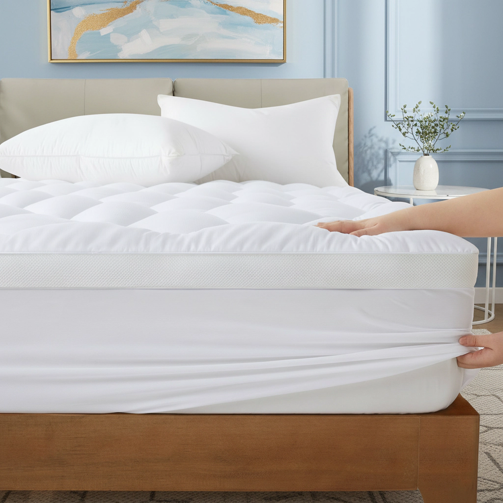 PEACE NEST Plush Quilted Shredded Foam Mattress Topper with Deep Pocket