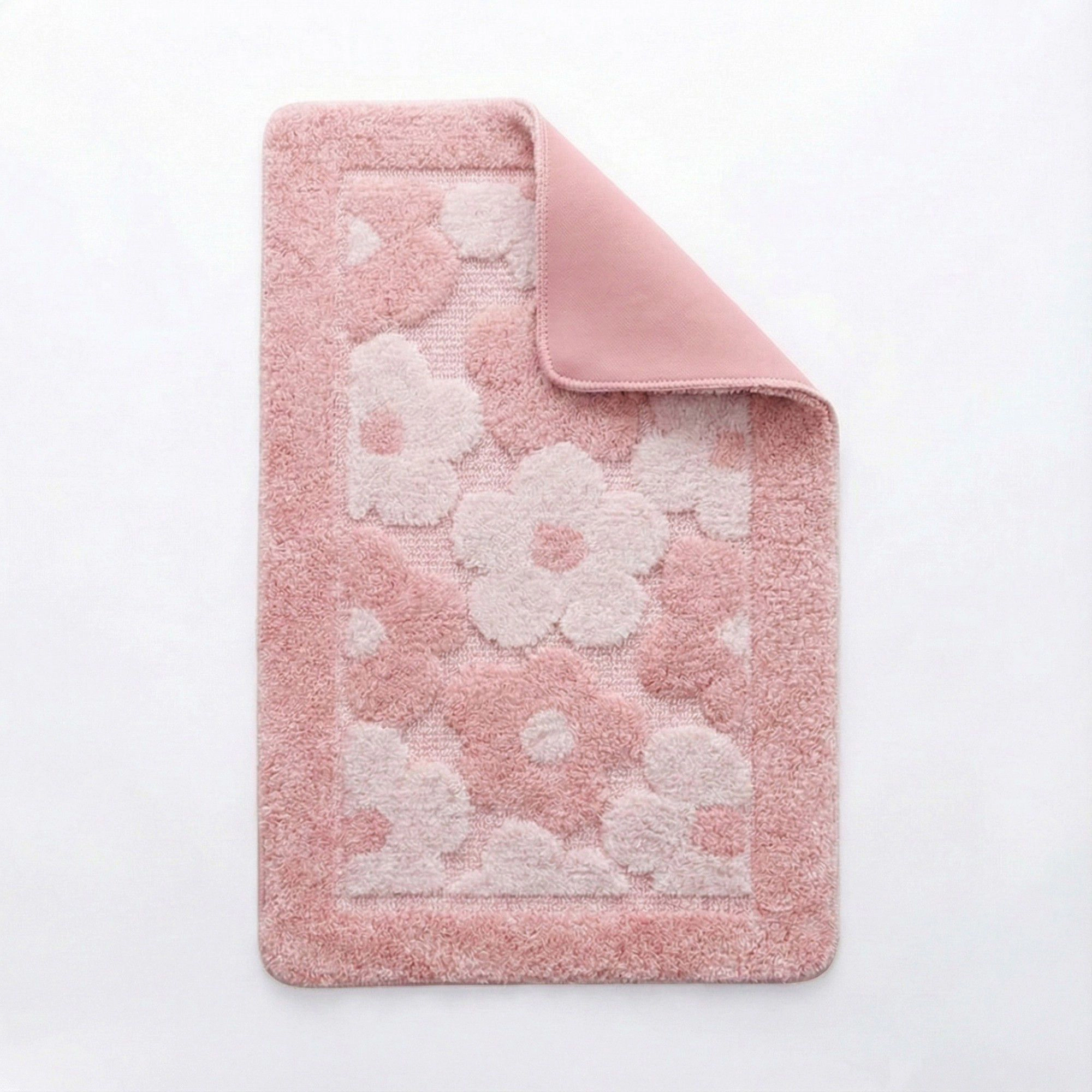 Alilang Unisex Plush Absorbent Bathroom Floor Mat with Floral Pattern Soft Textured Bath Rug for Tub Shower and Sink Are