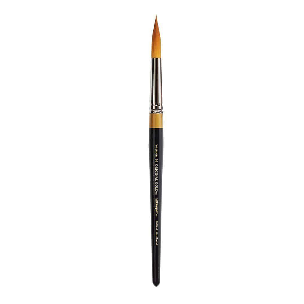 KINGART Original Gold 9020 Ultra Round Golden Taklon Brush