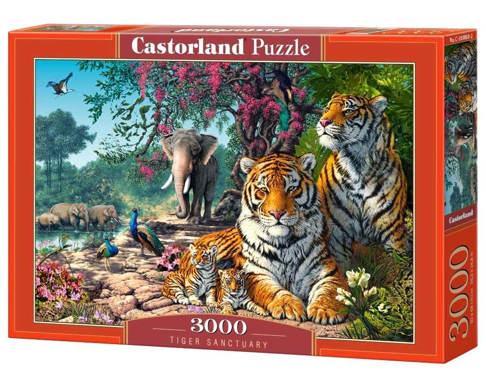 CASTORLAND 3000 Piece Jigsaw Puzzles, Tiger Sanctuary, Jungle wildlife puzzle, landscape, C-300600-2