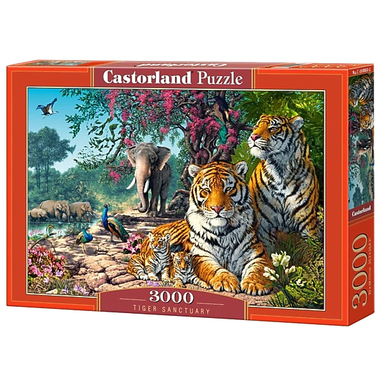 CASTORLAND 3000 Piece Jigsaw Puzzles, Tiger Sanctuary, Jungle wildlife puzzle, landscape, C-300600-2