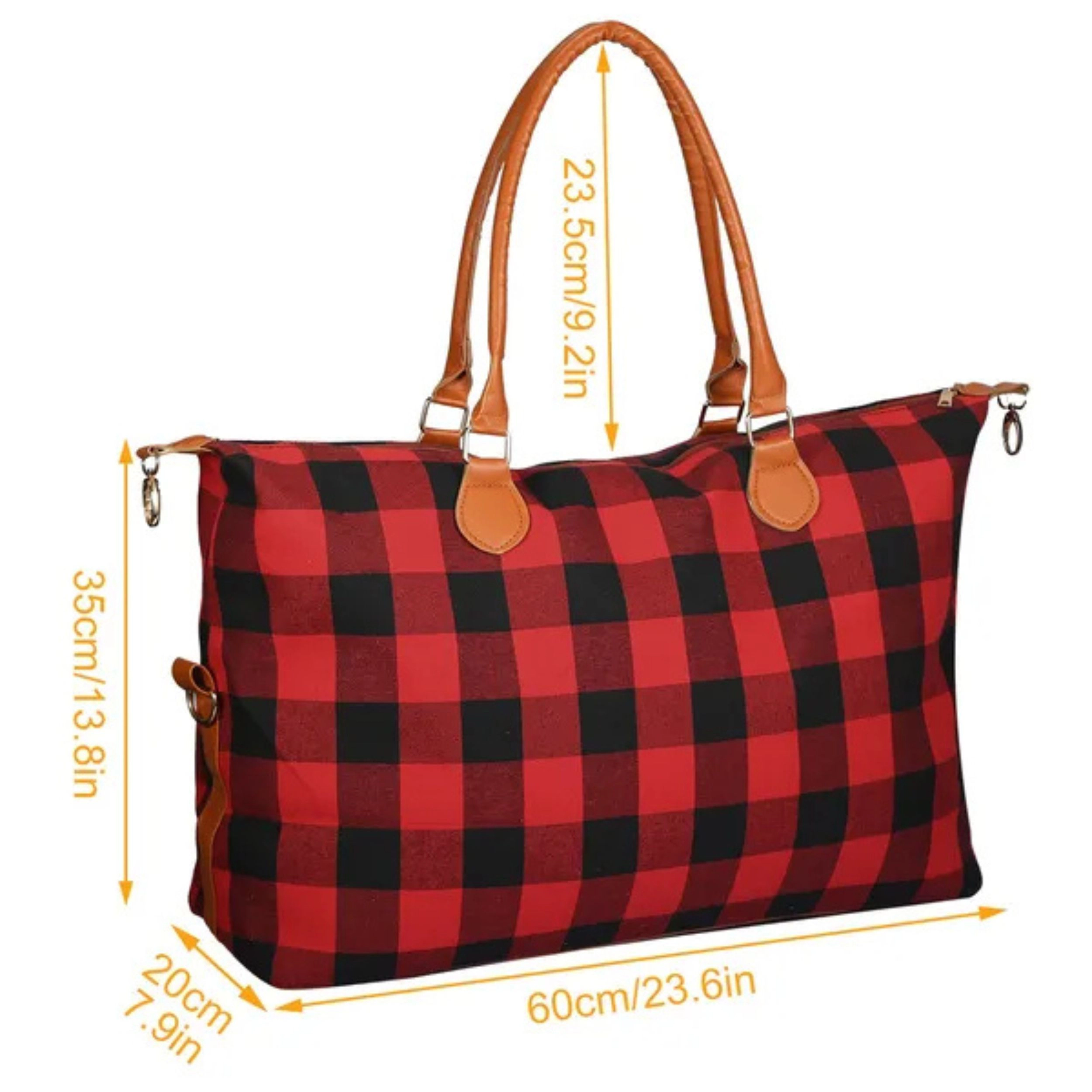 SS Design Womens Travel Duffel Bag Red Weekend Overnight Tote
