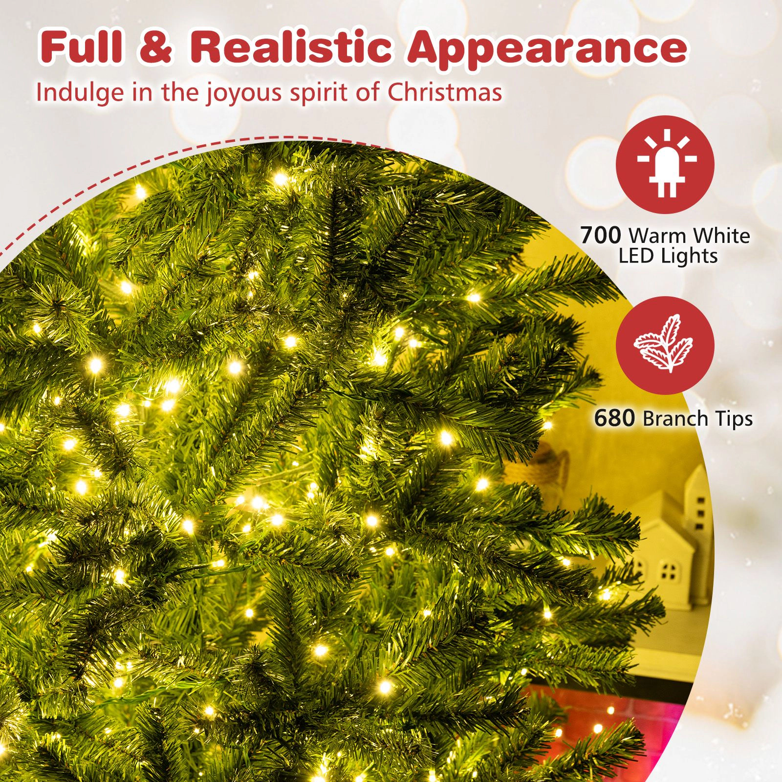 SlickBlue Lighted Christmas Tree with Adjustable Lighting Modes