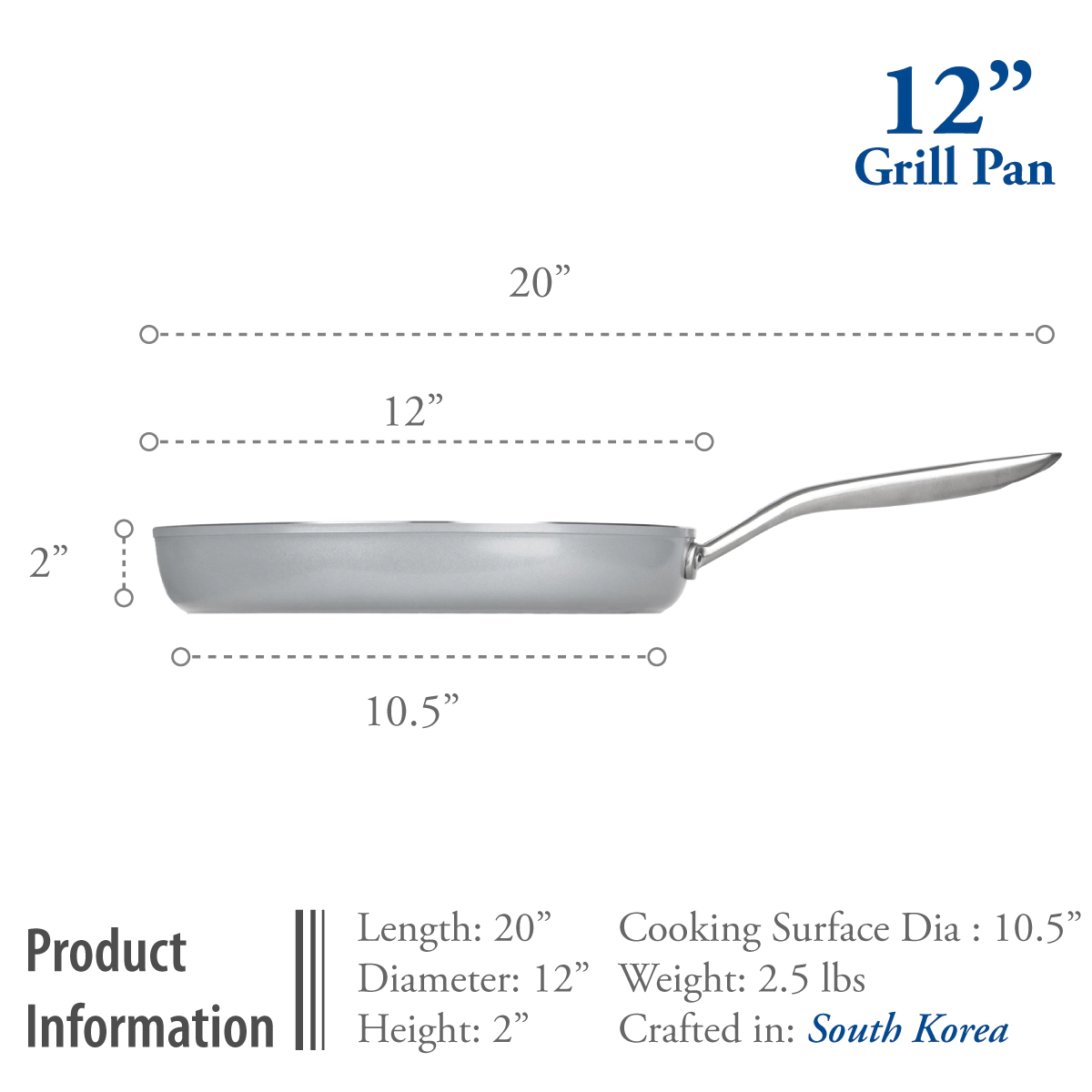 TECHEF - CeraTerra - 12 Inch Grill Pan