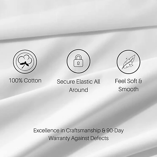 Egyptian Linens 300 Thread Count Cotton Sateen Low Profile Sheet Set ...