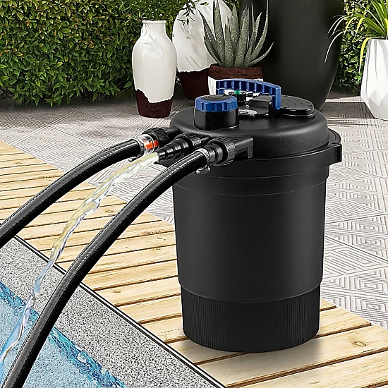 SUGIFT Black 2642-GPH Pond Pressure Bio Filter with UV Clarifier for ...