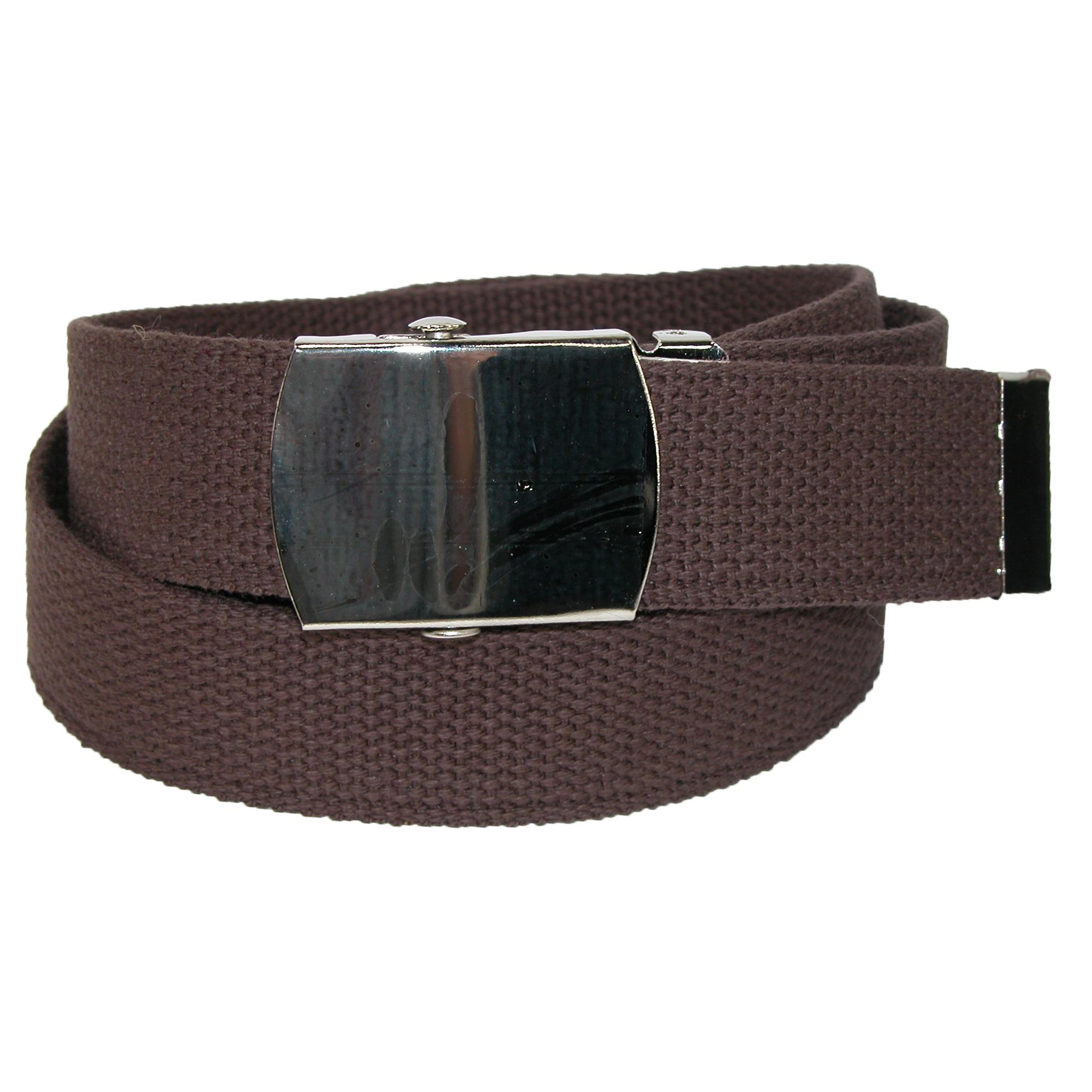 CTM Big & Tall Cotton Adjustable Belt with Nickel Buckle