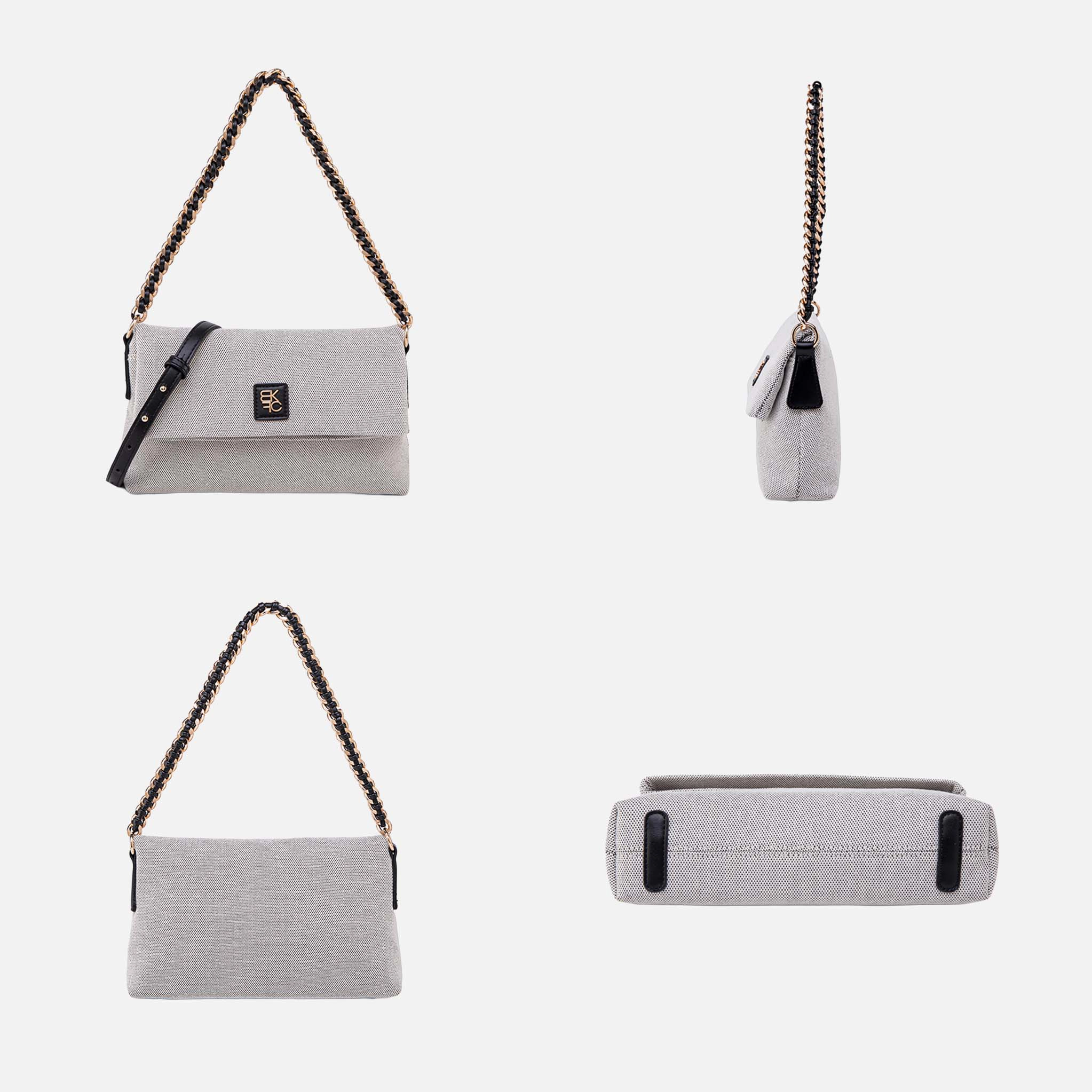 MKF Collection by Mia K Color Block Canvas Crossbody Bag - Gold-Tone Hardware