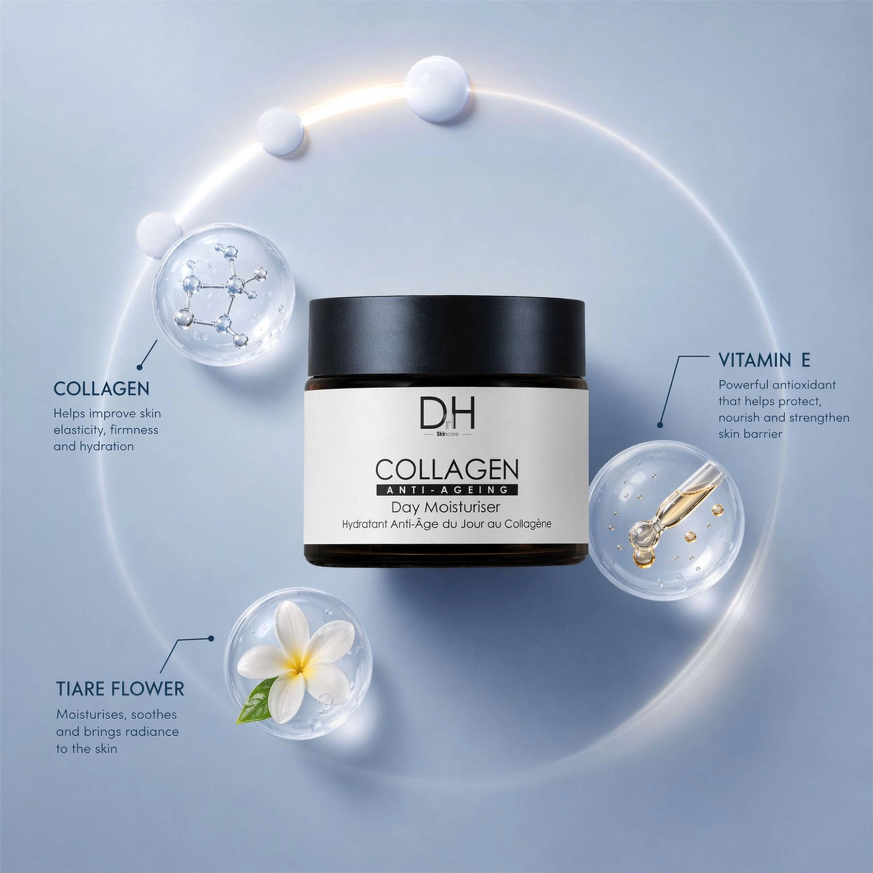 Dr H Collagen Anti-Ageing Day Moisturiser 60ml - Firming, Hydrating, Smoothes Fine Lines