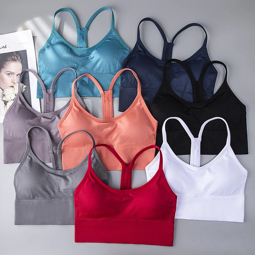 Wardrobe Whimsy Women Racerback Workout Bras Thin Straps