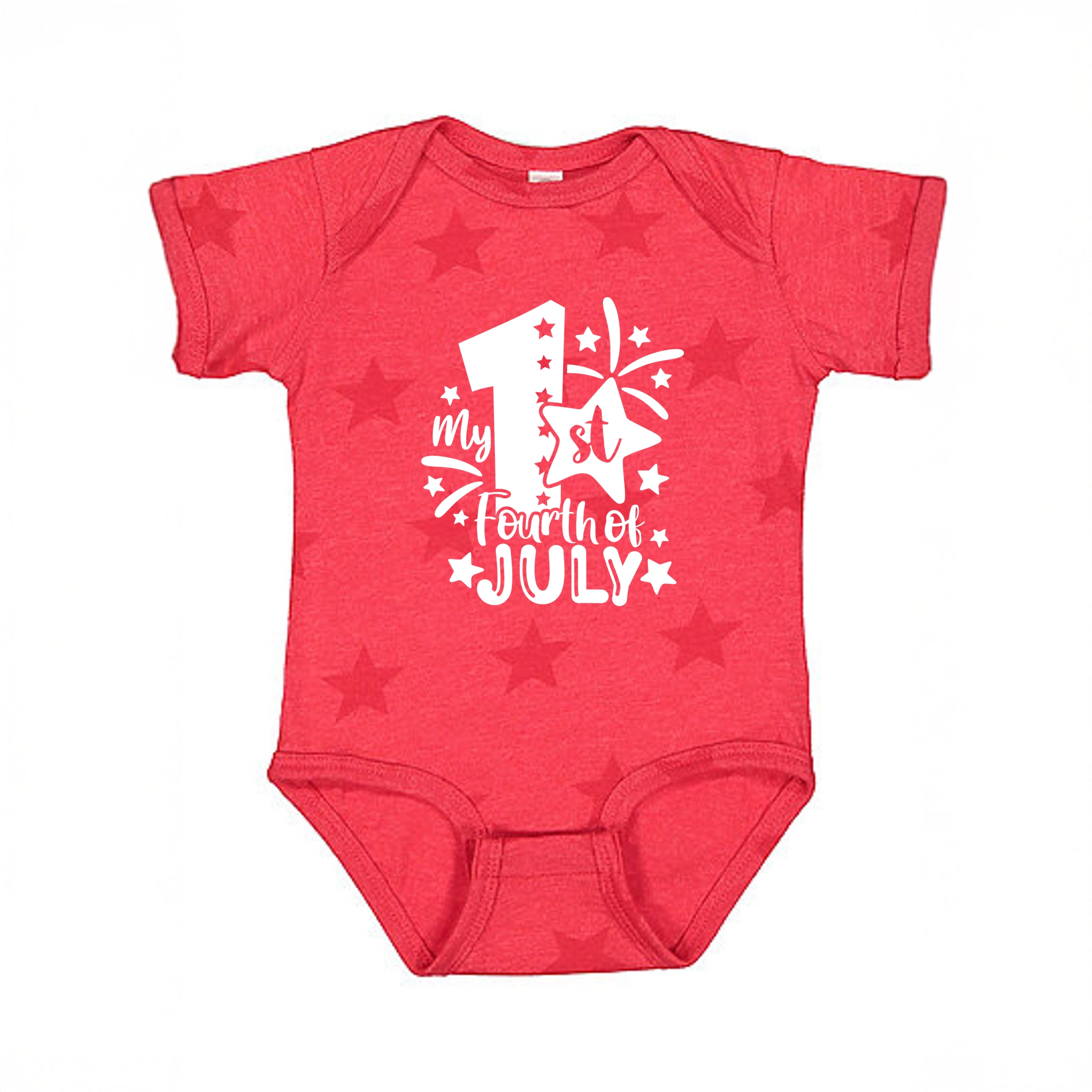 The Juniper Shop - My 1st Fourth Of July Baby Short Sleeve Star Bodysuit