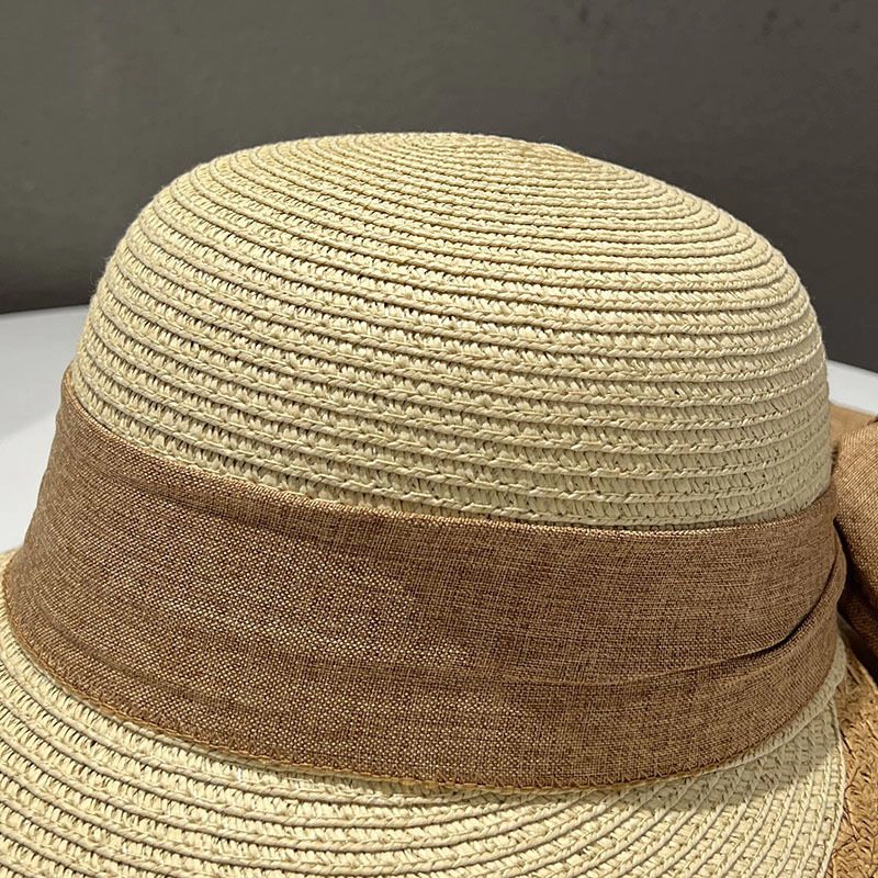 Anna-Kaci Women's Women Straw Sun Hat Wide Brim Bow Ribbon Lightweight Woven Summer Beach