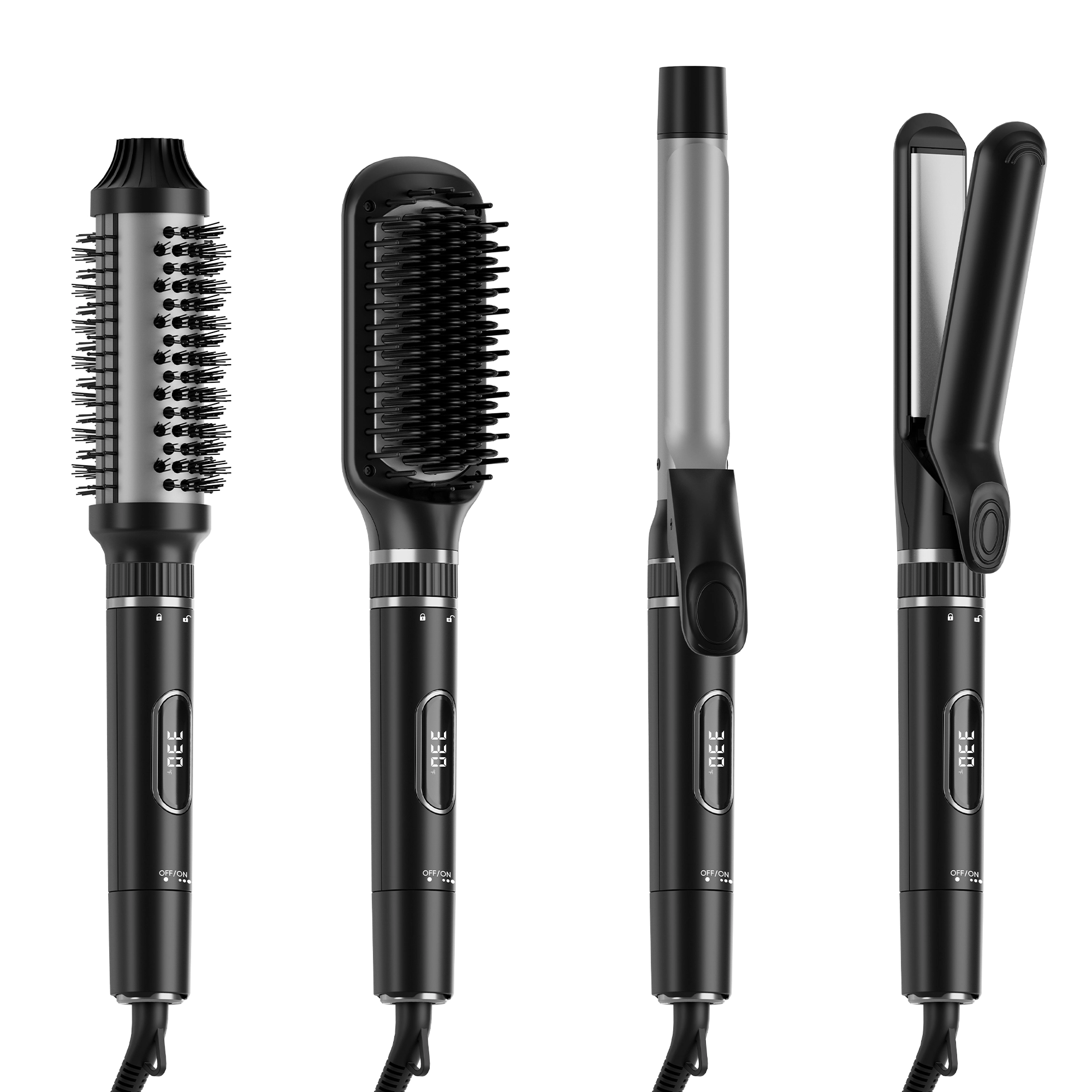 NICEBAY Thermal Hair Brush, Curling Iron Hair Styling Tools, Flat Iron Hair Straightener, Curling Wand Hair Tools