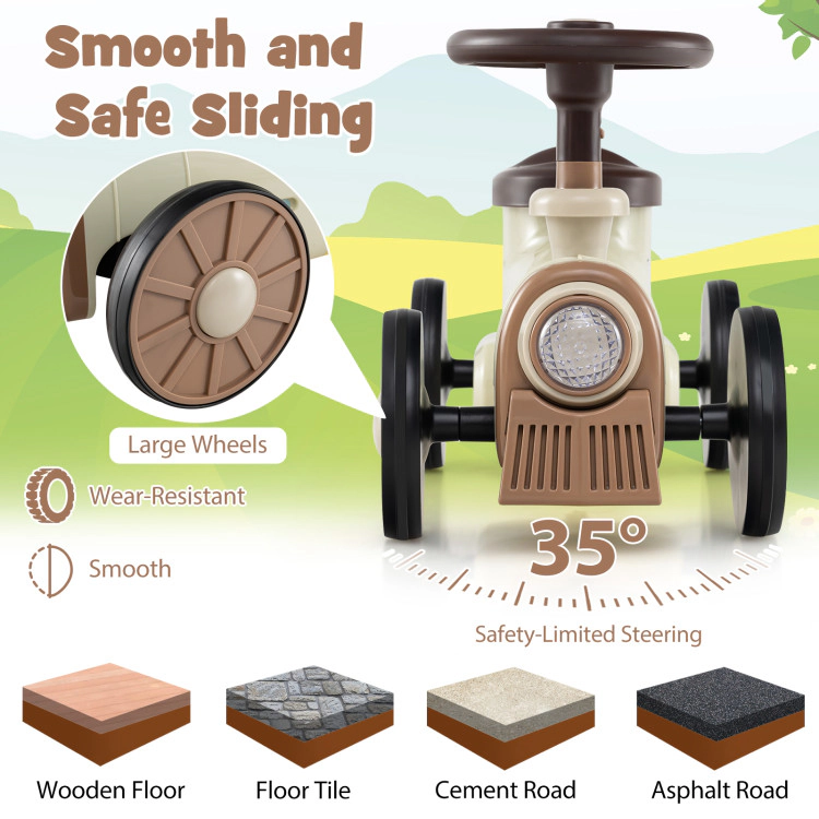 Hivvago Ride on Toy with Steering Wheel and Train Whistle Sound Button