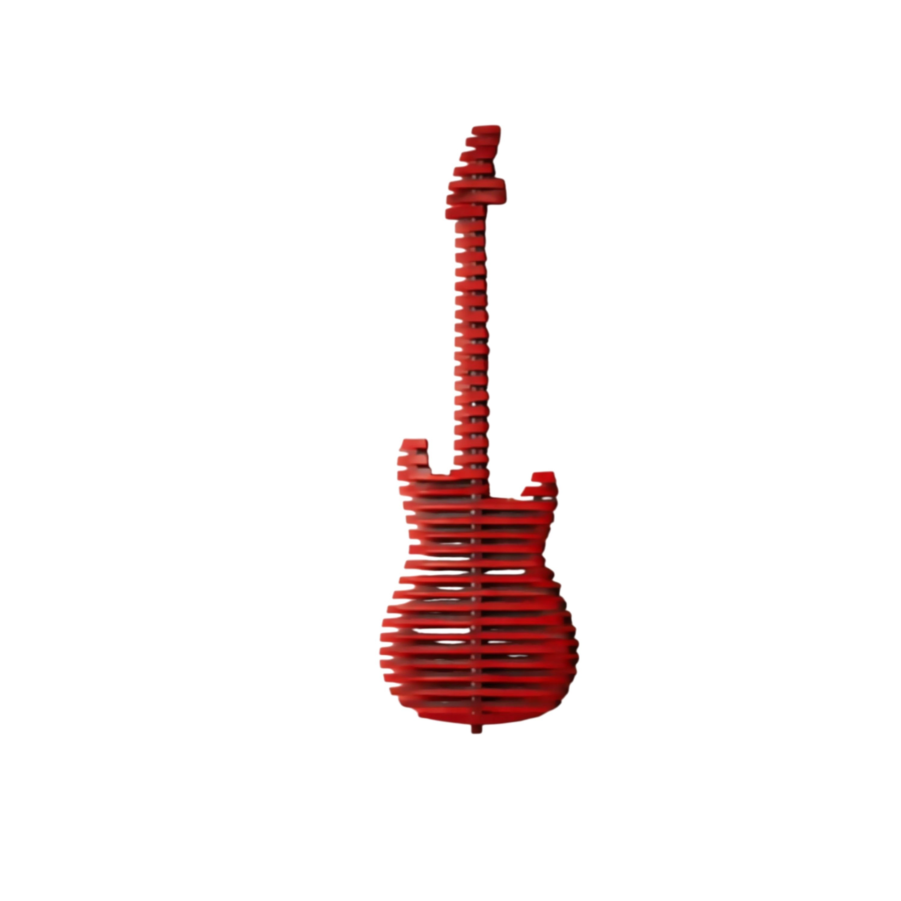 Wear Sierra Parametric Red 3D Guitar Wood Wall Art