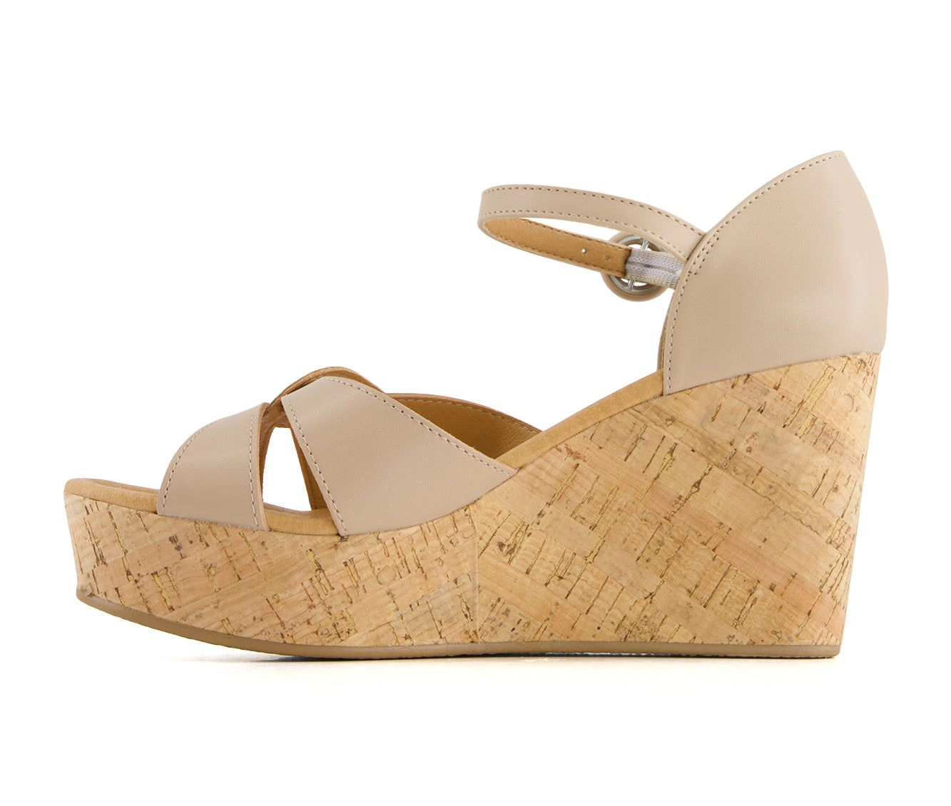 Andrea Womens Comfort Wedge Heeled Ankle Strap Sandals