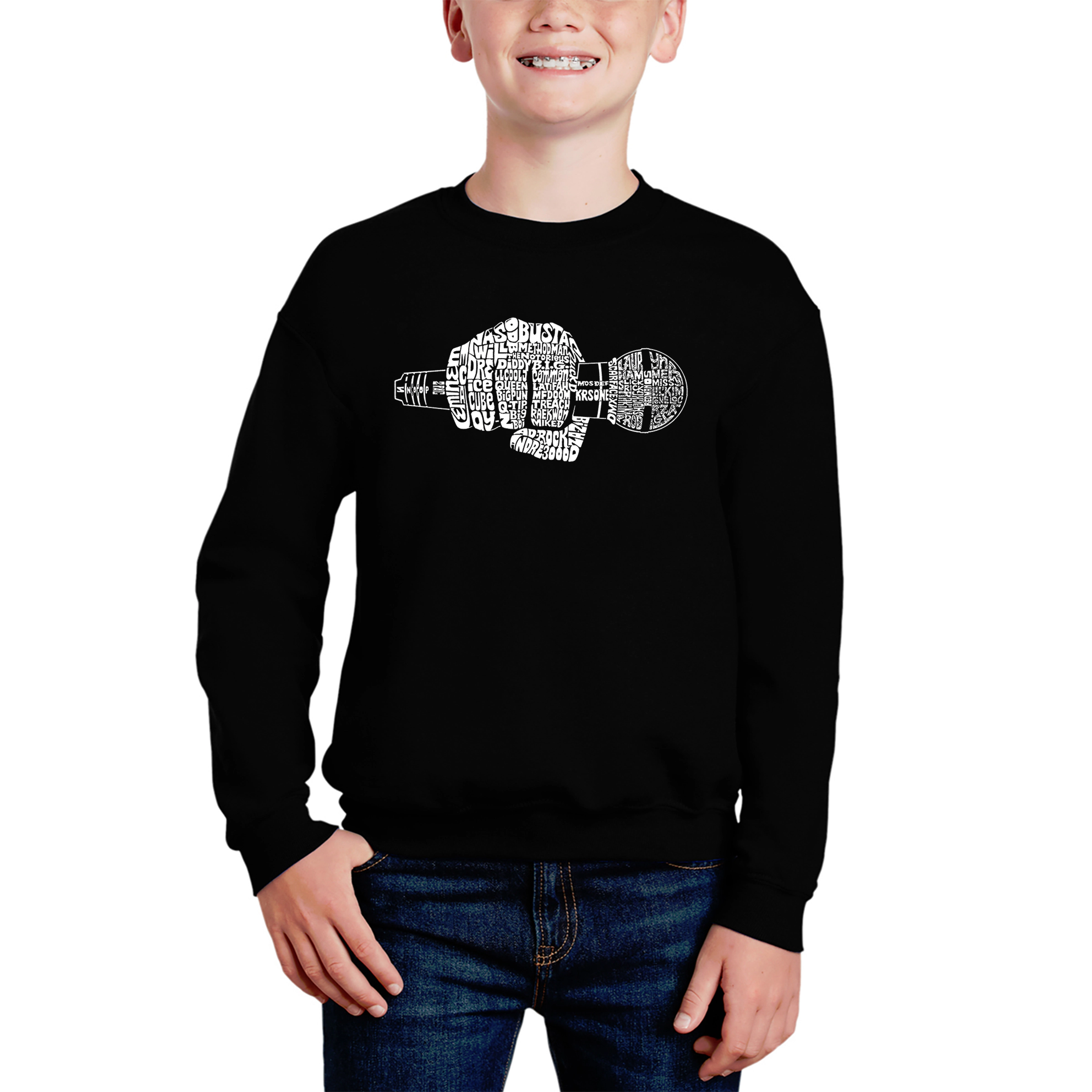 LA Pop Art Boy's Word Sweatshirt - 90's Rappers