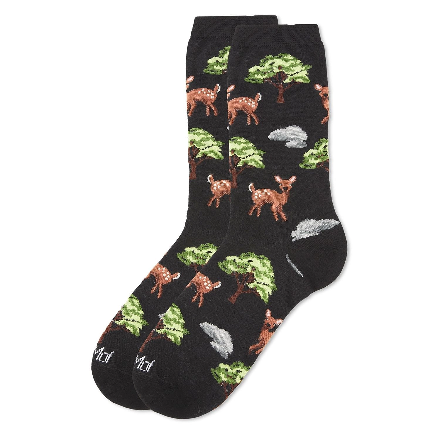 MeMoi Oh Deer Bamboo Blend Crew Socks